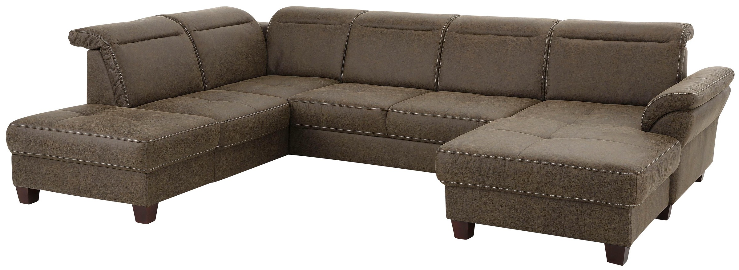 Home affaire Wohnlandschaft »Solvei U-Form« Sitztiefenverstellung und Feder günstig online kaufen