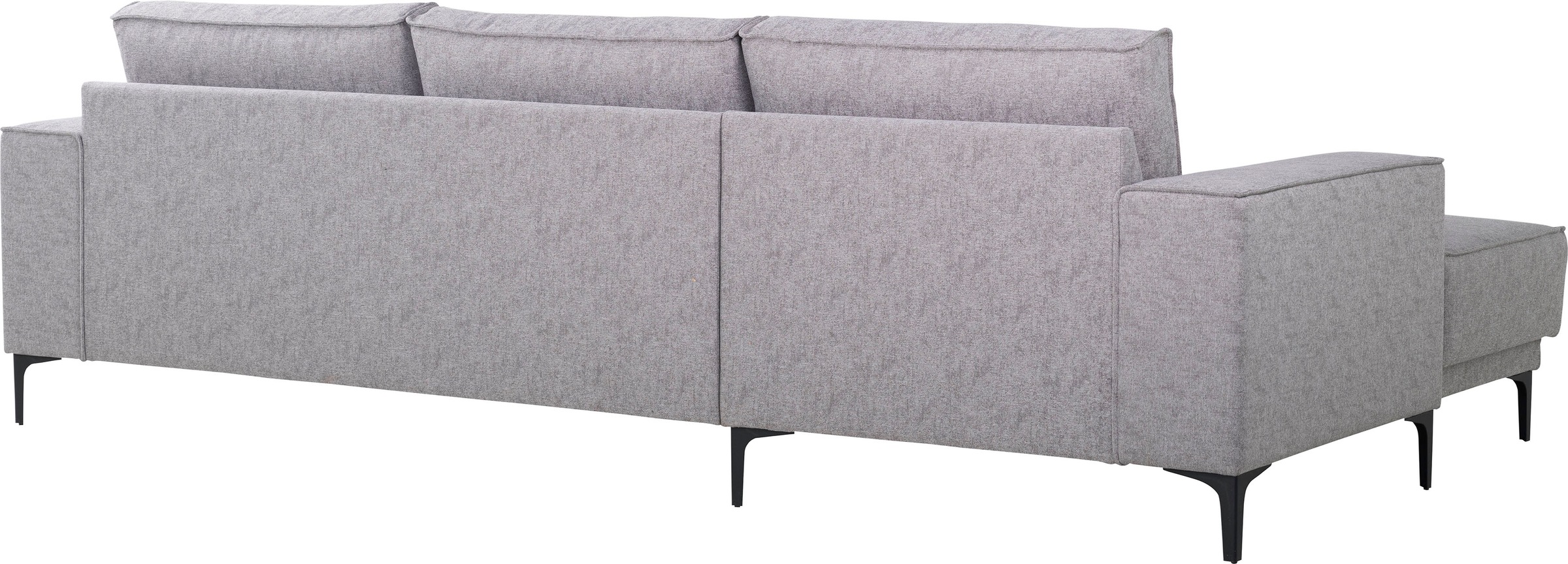 Places of Style Ecksofa »Polsterecke Oland, Struktur, Flachgewebe, Luxus-Microfaser, Boucle«, L-Form, 280 cm, Wellenunterfederung, Skandi-Design, Metallfüße