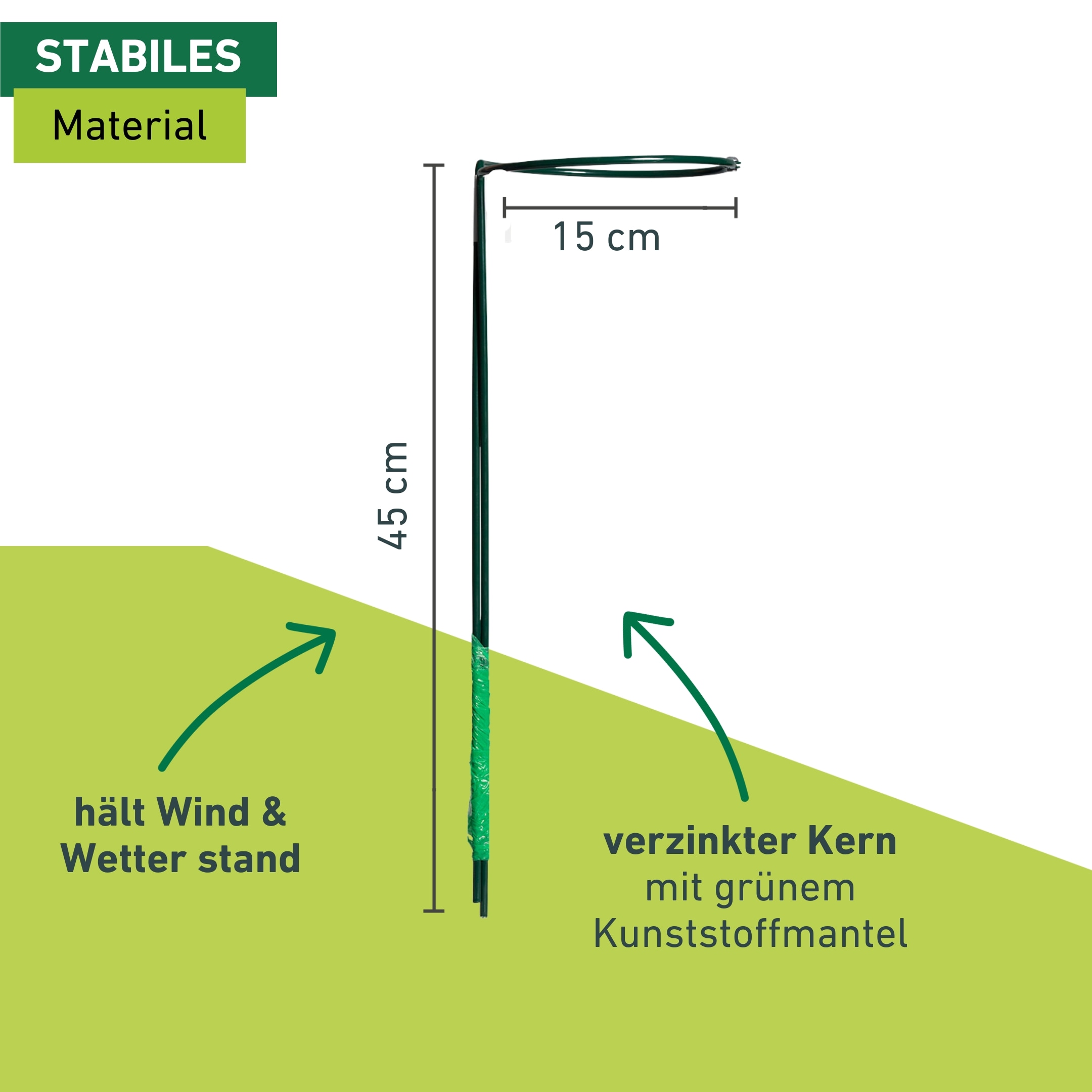 Windhager Rankhilfe »Staudenstützen 2-teilig für Pflanzen« langlebiger Staudenhalter erhältlich in unterschiedlichen Größen, grün