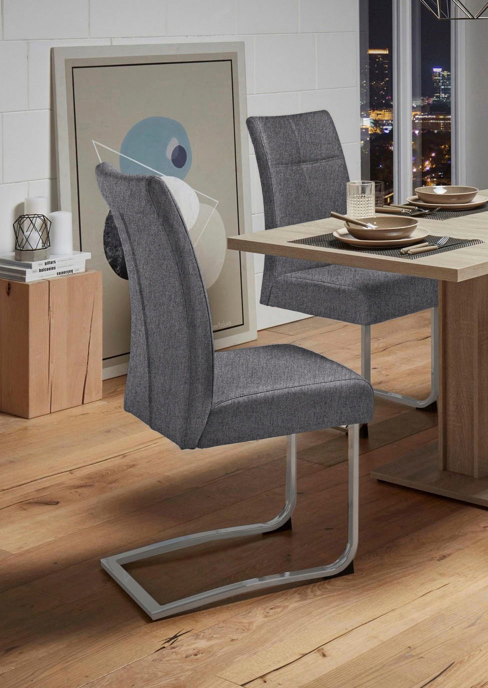 Home affaire Freischwinger »Rab«, (Set), 2 St., Strukturstoff, Bezug in ver günstig online kaufen