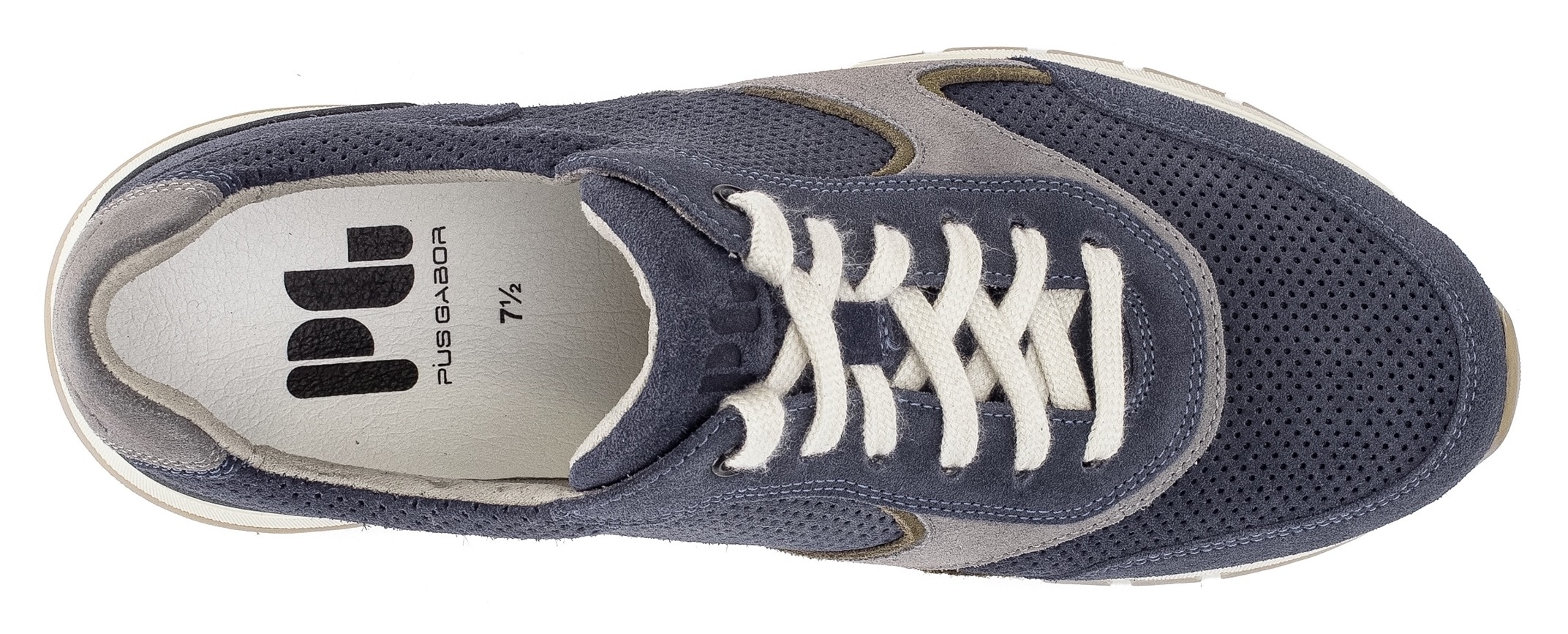 Pius Gabor Keilsneaker, Freizeitschuh, Halbschuh, Schnürschuh mit Kontrastbesätzen, G-Weite