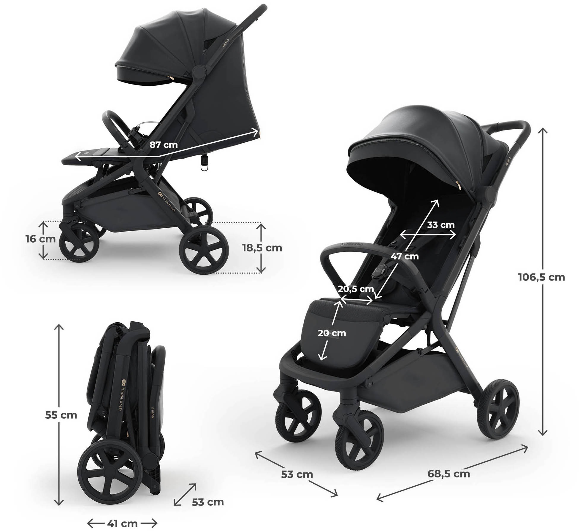 Kinderkraft Kinder-Buggy »NUBI 3« 22 kg