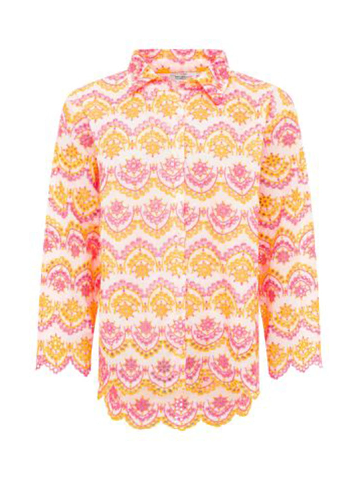 Zwillingsherz Kurzarmbluse »"Lochstickerei"« langarm, mit Kragen, Lochspitze, Knopfleiste