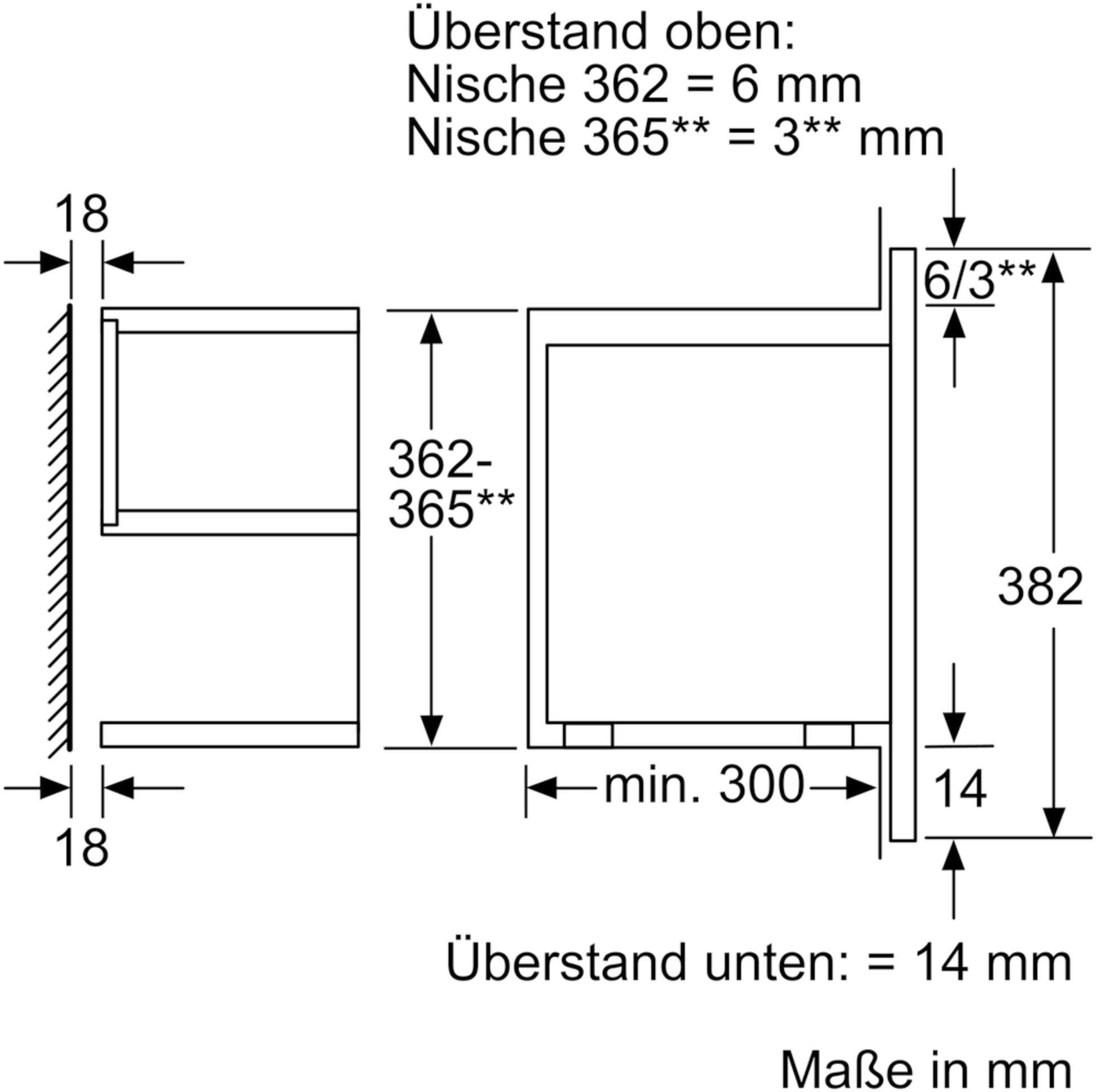 kaufen 900 Mikrowelle, »BFR634GW1«, BOSCH online W Einbau-Mikrowelle