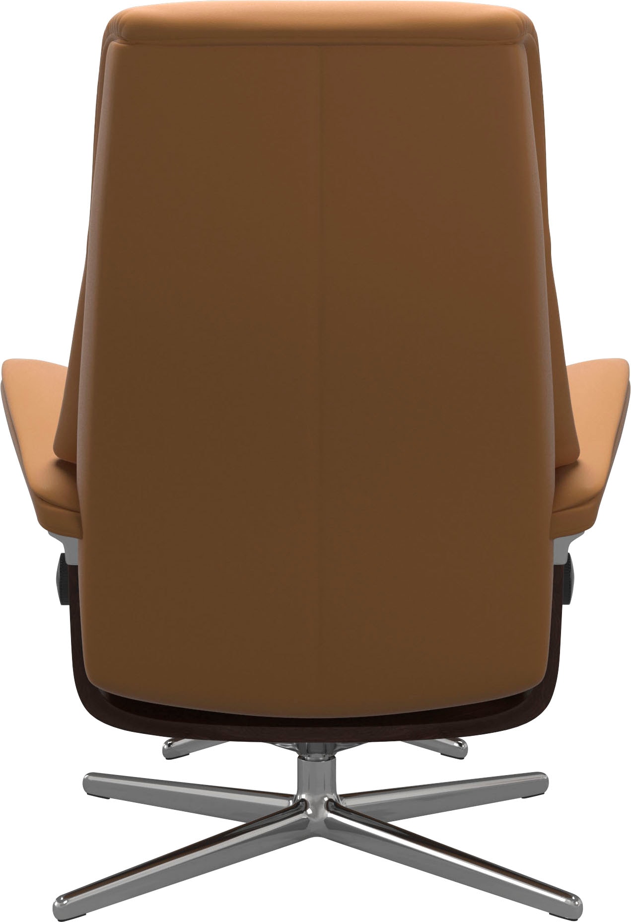Stressless® Relaxsessel »View«, (Set, Relaxsessel mit Hocker), mit Hocker, mit Cross Base, Größe S, M & L, Holzakzent Braun