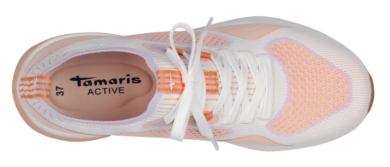Tamaris Slip-On Sneaker, Freizeitschuh, Halbschuh, Slipper mit aufgesetzer Schnürung