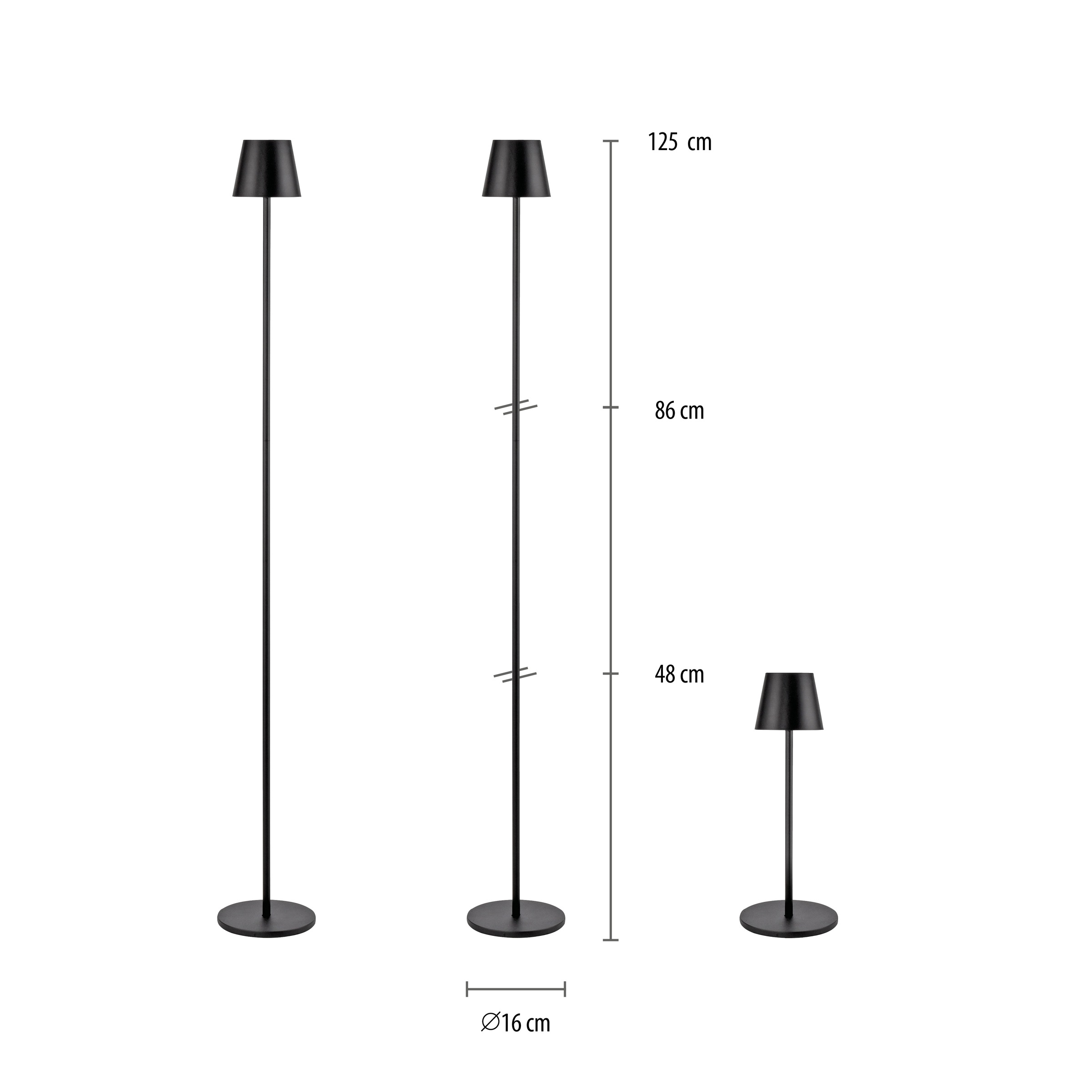 JUST LIGHT Stehlampe »EURIA«, 1 flammig, Leuchtmittel LED-Modul | LED fest integriert, Akkuleuchte