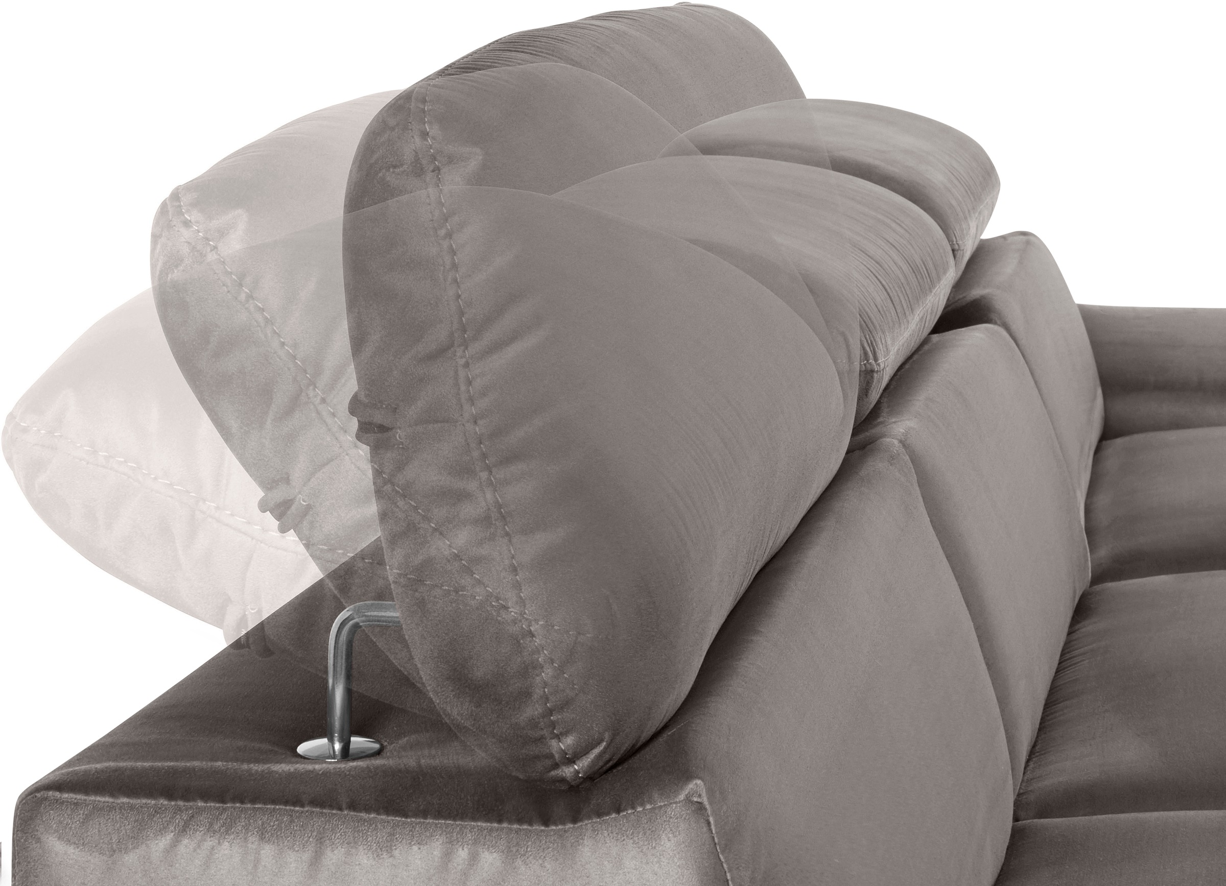 COTTA Ecksofa »Lola L-Form mit Kopfteilfunktion & Hocker«, (Set, mit Hocker), wahlweise mit Bettfunktion, Bettkasten & Armteilverstellung