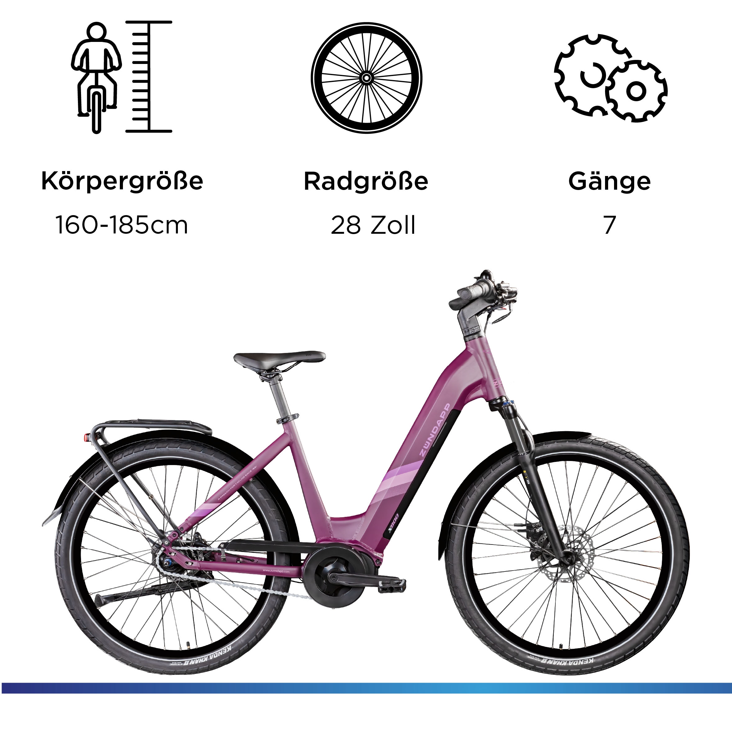 Zündapp »X800« 7 Gang Nabenschaltung Mittelmotor 250 W Pedelec, Elektrofahrrad für Damen und Herren