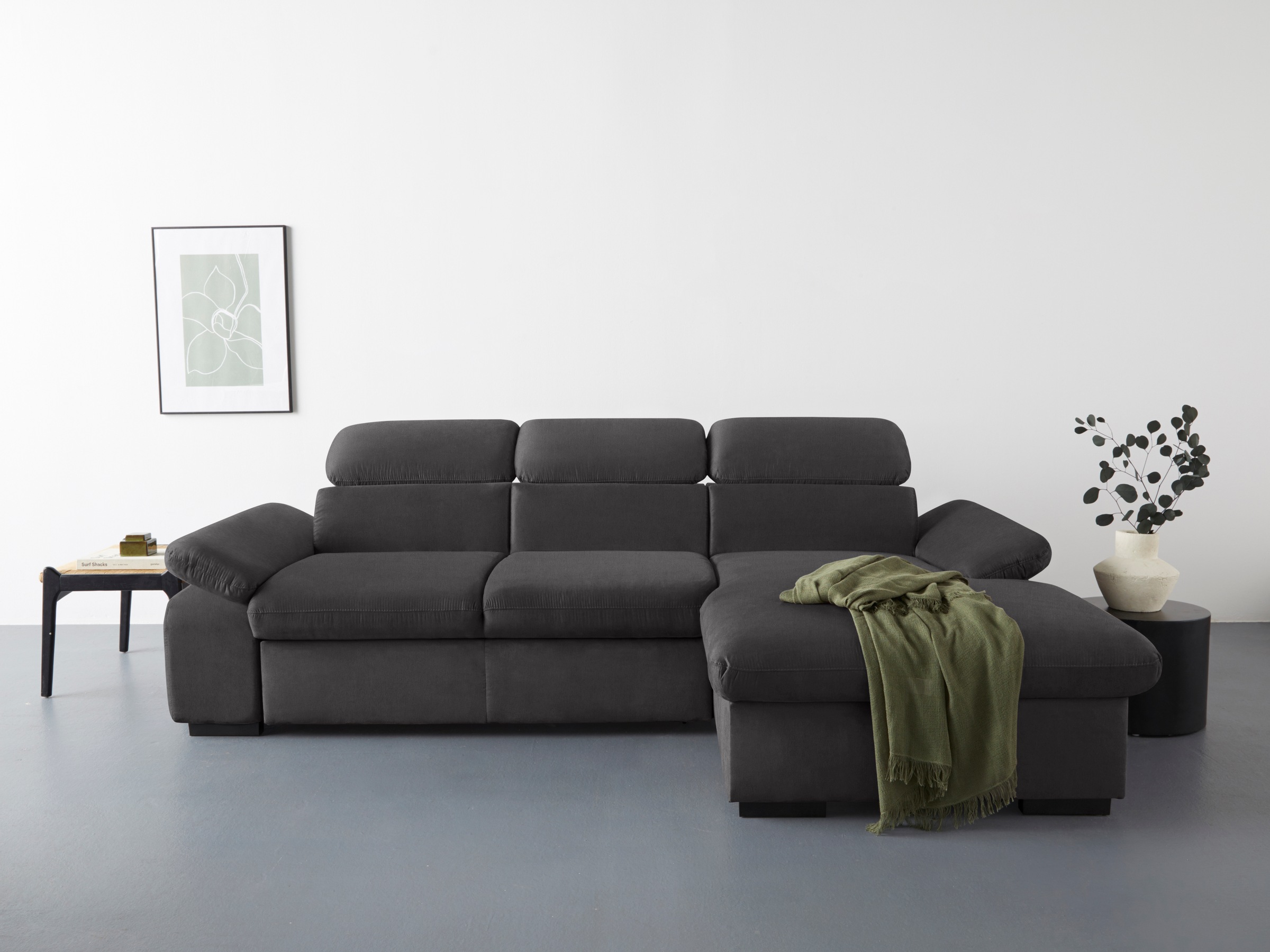COTTA Ecksofa »Lola L-Form mit Kopfteilfunktion & Hocker«, (Set, mit Hocker günstig online kaufen