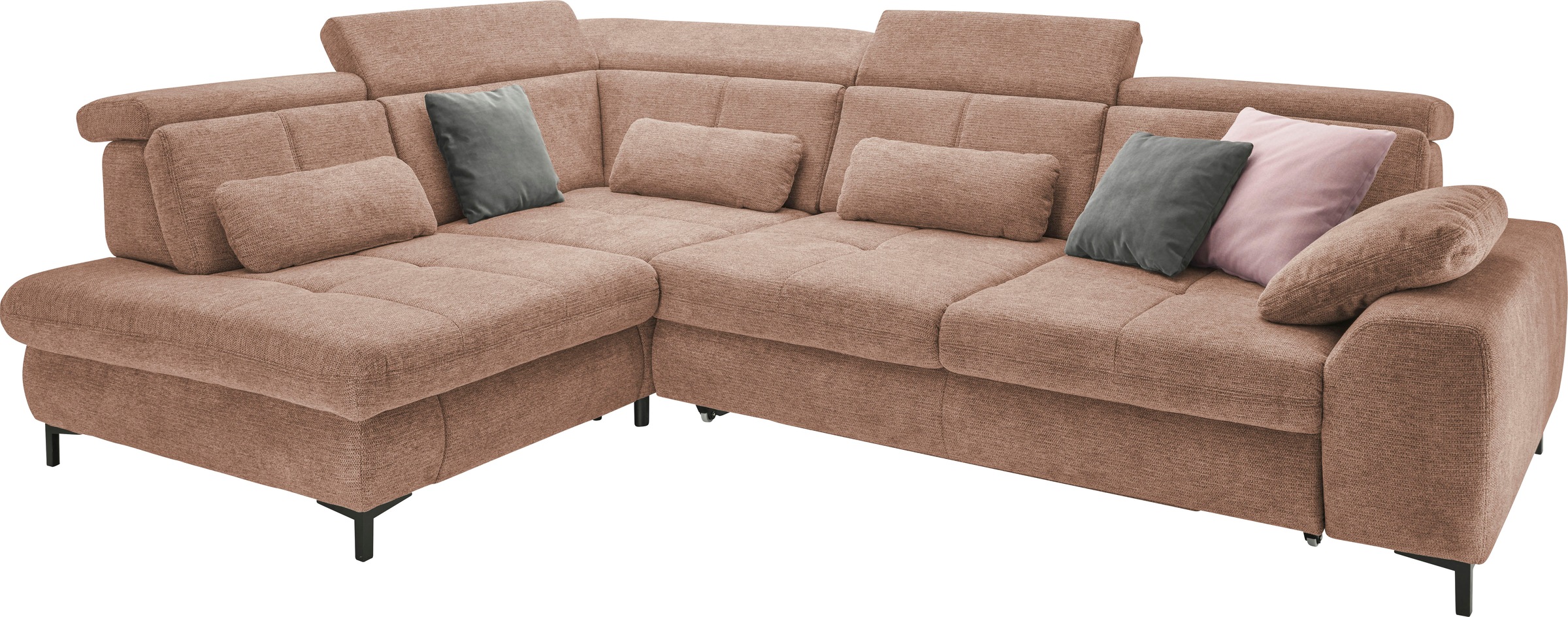 set one by Musterring Ecksofa »SO 3400 Sitzhöhe 47cm oder 49cm, Sitztiefe verstellbar, B/T 317/220 cm« Kaltschaumpolsterung, Flachgewebe, whlw. mit Funktionen, Sitzhöhe 47