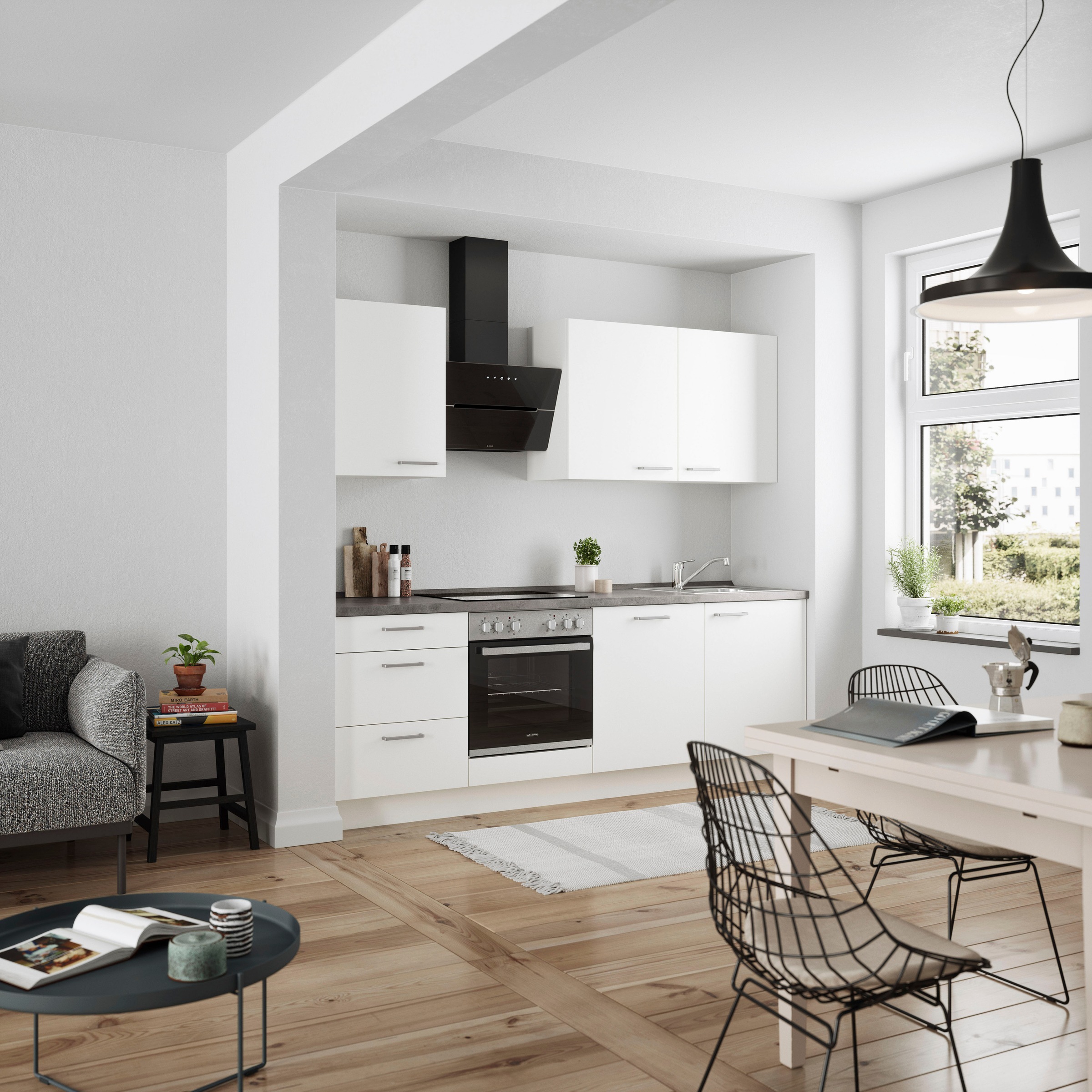 nobilia® Küchenzeile »"Touch II"«, vormontiert, Ausrichtung wählbar, Breite 240 cm, wahlw. mit E-Geräten