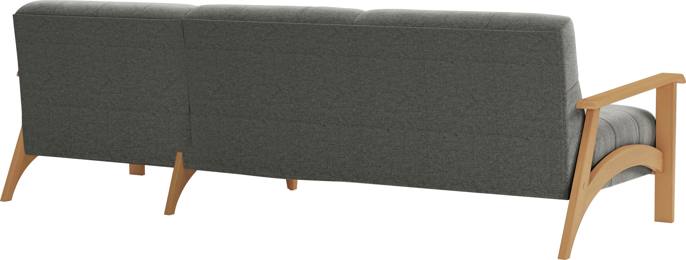 sit&more Ecksofa »Billund L-Form«, Armlehnen aus eichefarbigem Buchenholz, verschiedene Bezüge und Farben