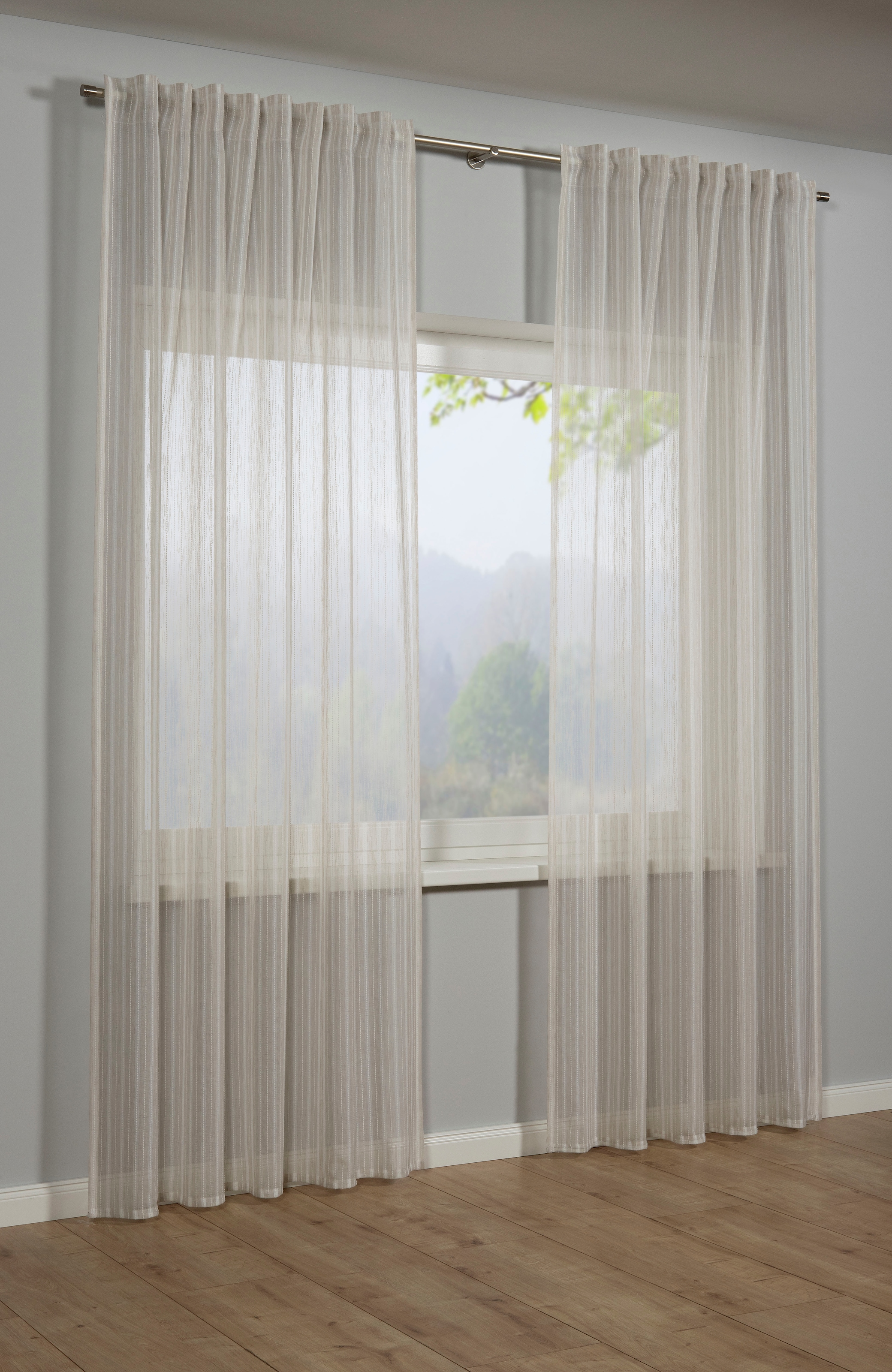 Sehlbach Gardine »Schal Effektgarn Voile« Schlaufen 1 Stk. tlg. mit Gardine günstig online kaufen