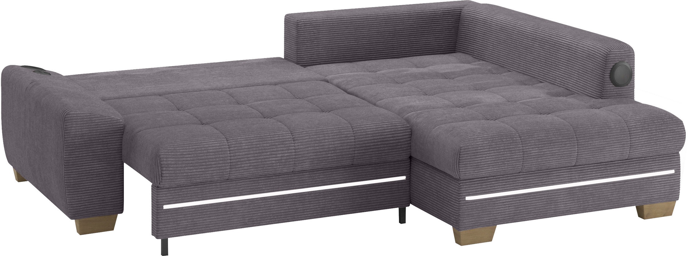 Mr. Couch Ecksofa »Nikita II, L-Form«, mit Kaltschaum, RGB-LED, Soundsystem, wahlweise mit Bett, Bettkasten