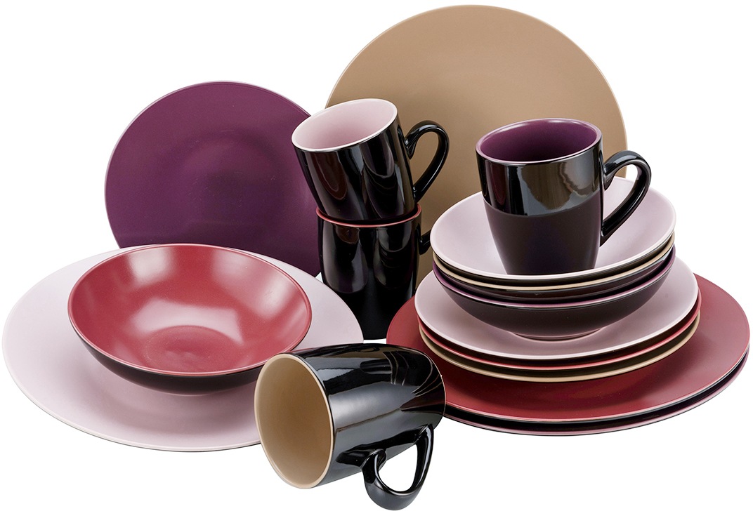 CreaTable Kombiservice »Geschirr-Set Very Berry«, (Set, 16 tlg., Kaffeeserv günstig online kaufen