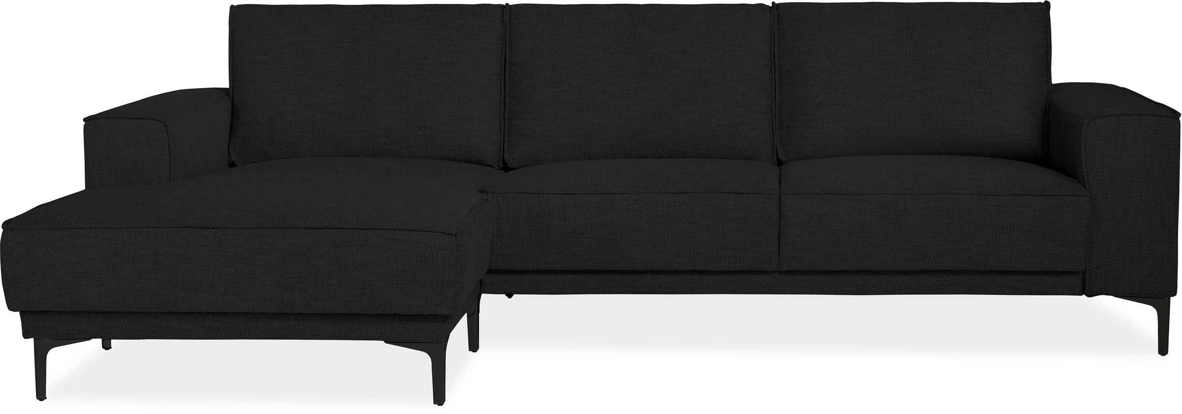 Places of Style Ecksofa »Polsterecke Oland, Struktur, Flachgewebe, Luxus-Microfaser, Boucle«, L-Form, 280 cm, Wellenunterfederung, Skandi-Design, Metallfüße
