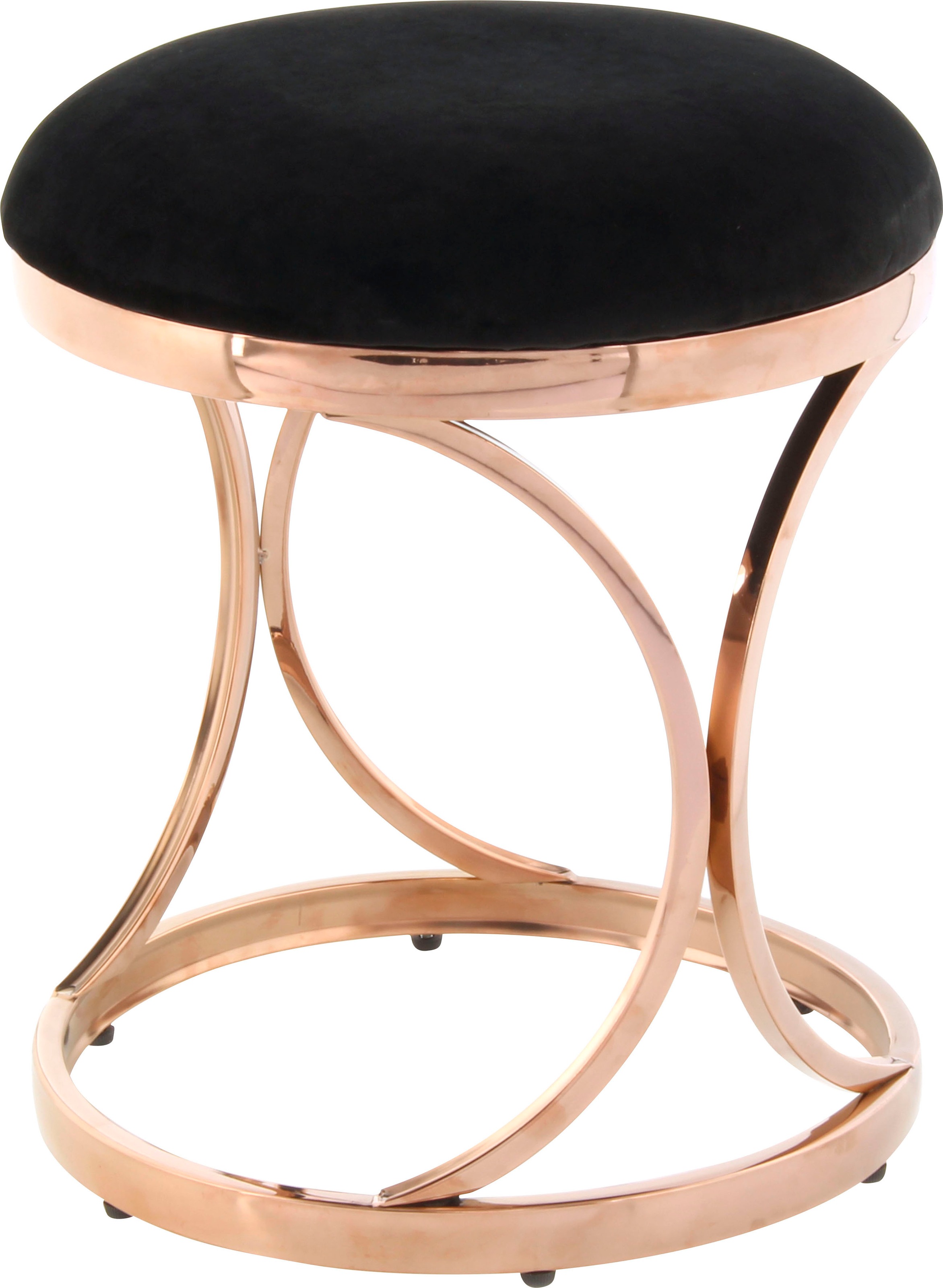 Kayoom Sitzhocker »Hocker Weyda 325,Sitzpouf in elegantem Design,edles Gestell aus Metall«, (1 St.), glamourös, hochwertig, mit weichem Sitzkissen und Stoffbezug