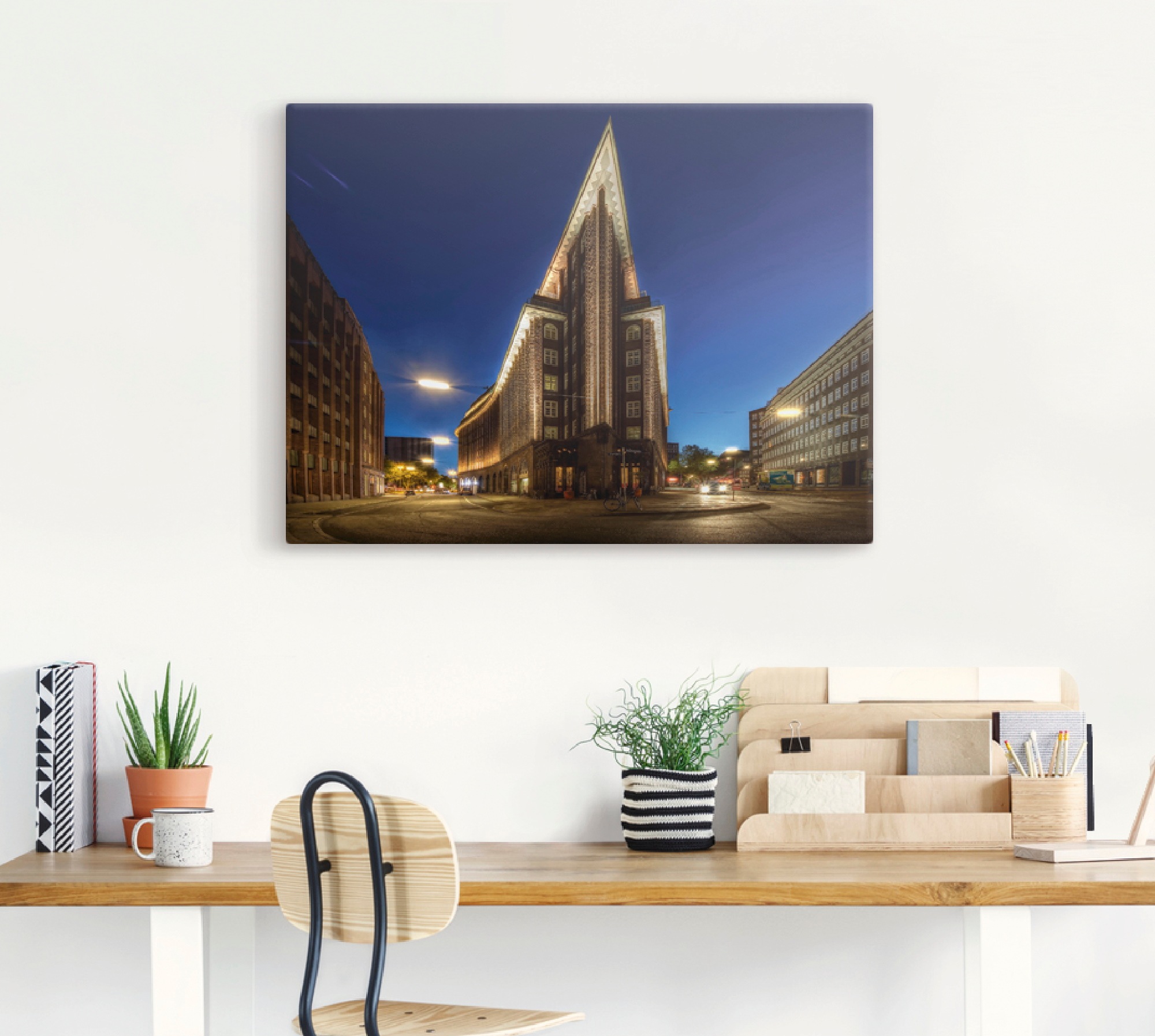 Artland Leinwandbild »Hamburg Chilehaus« Gebäude 1 Stk. tlg. auf Keilrahmen günstig online kaufen