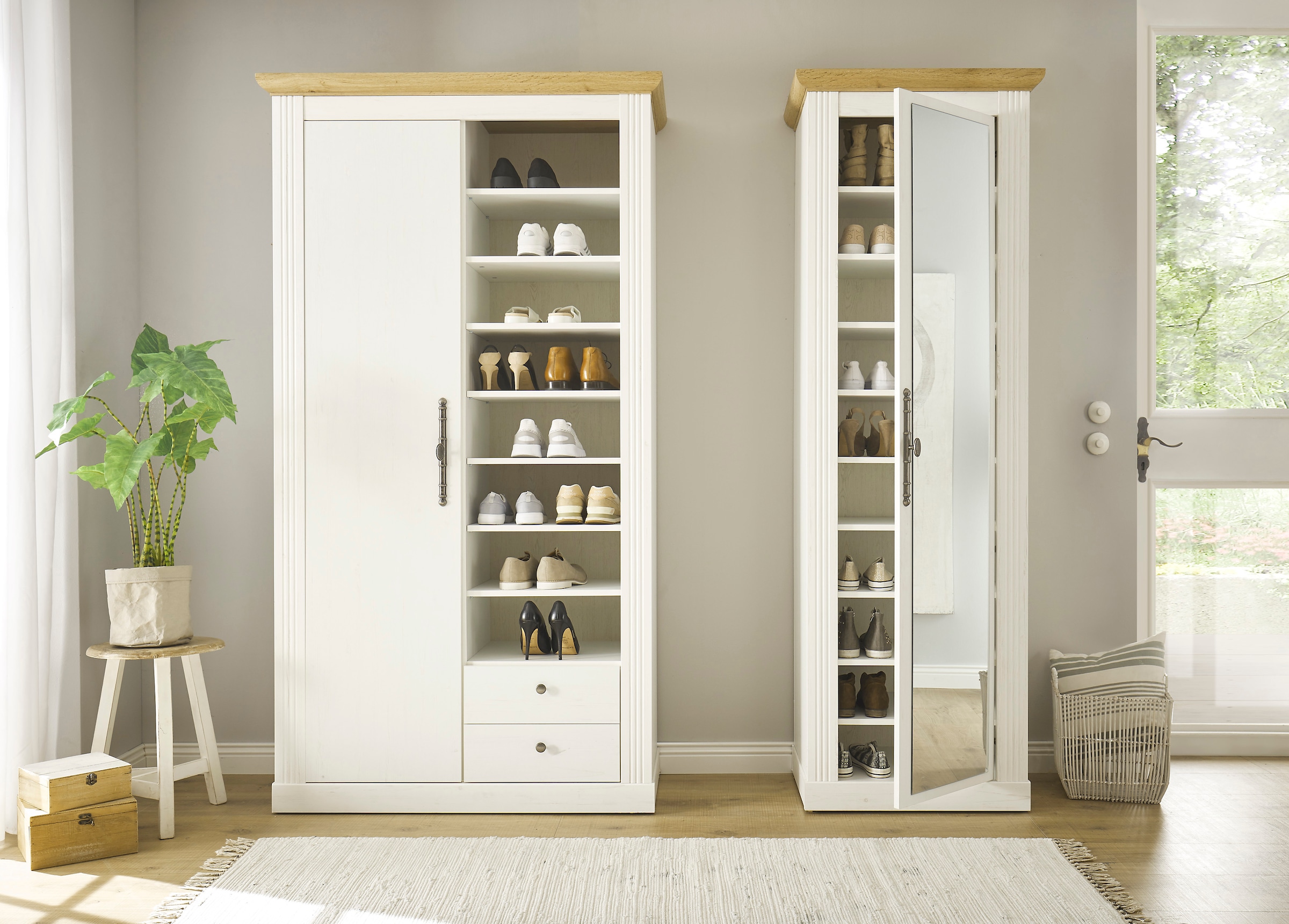 Home affaire Schuhschrank »WESTMINSTER TOPSELLER!«, (Höhe ca. 203 cm), im romantischen Landhausstil