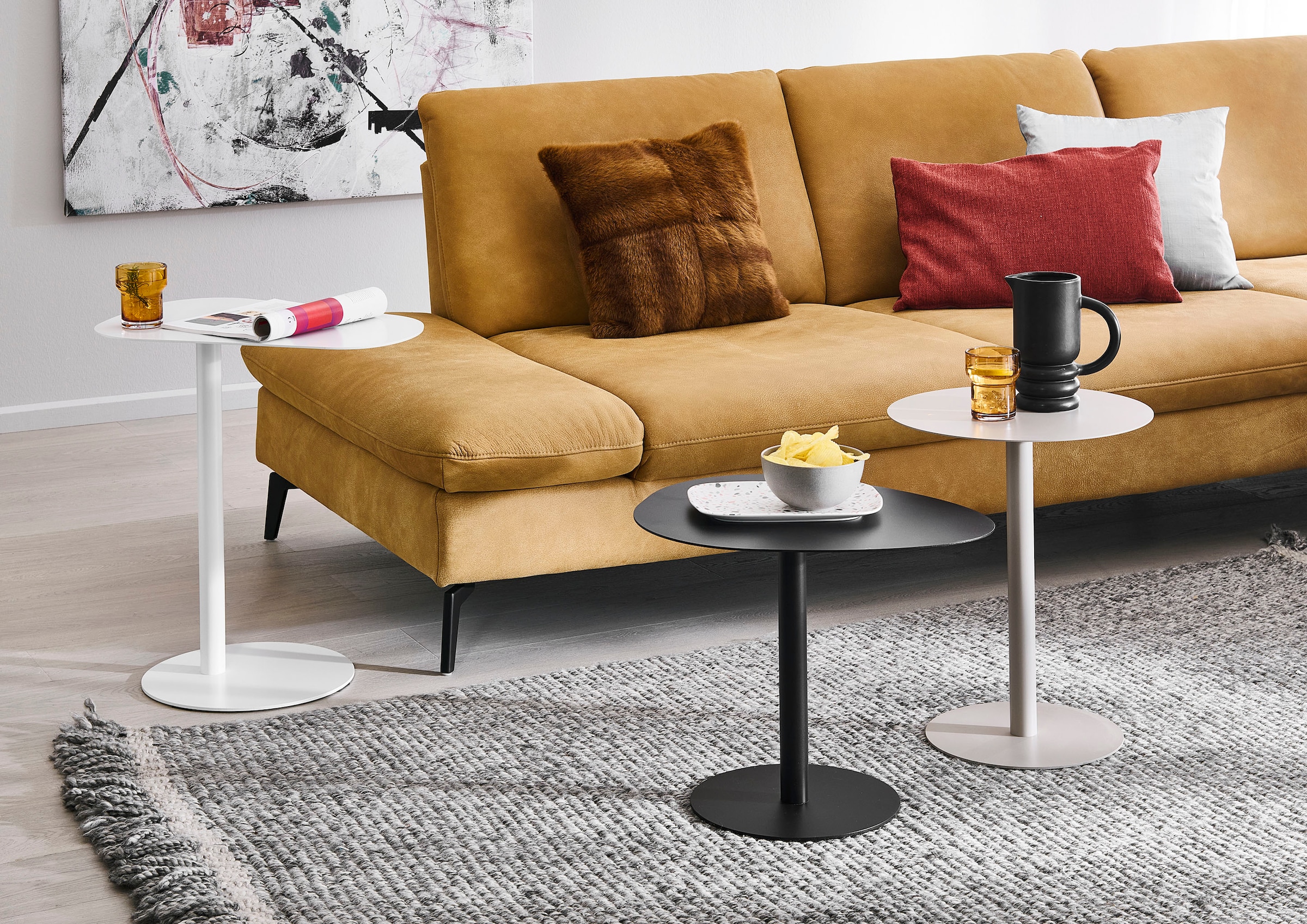 HAKU Beistelltisch »Sofatisch, Wohnzimmertisch« 1 Stk. tlg. freiform - aus Metall Schwarz B/T/H 51/41/42 cm