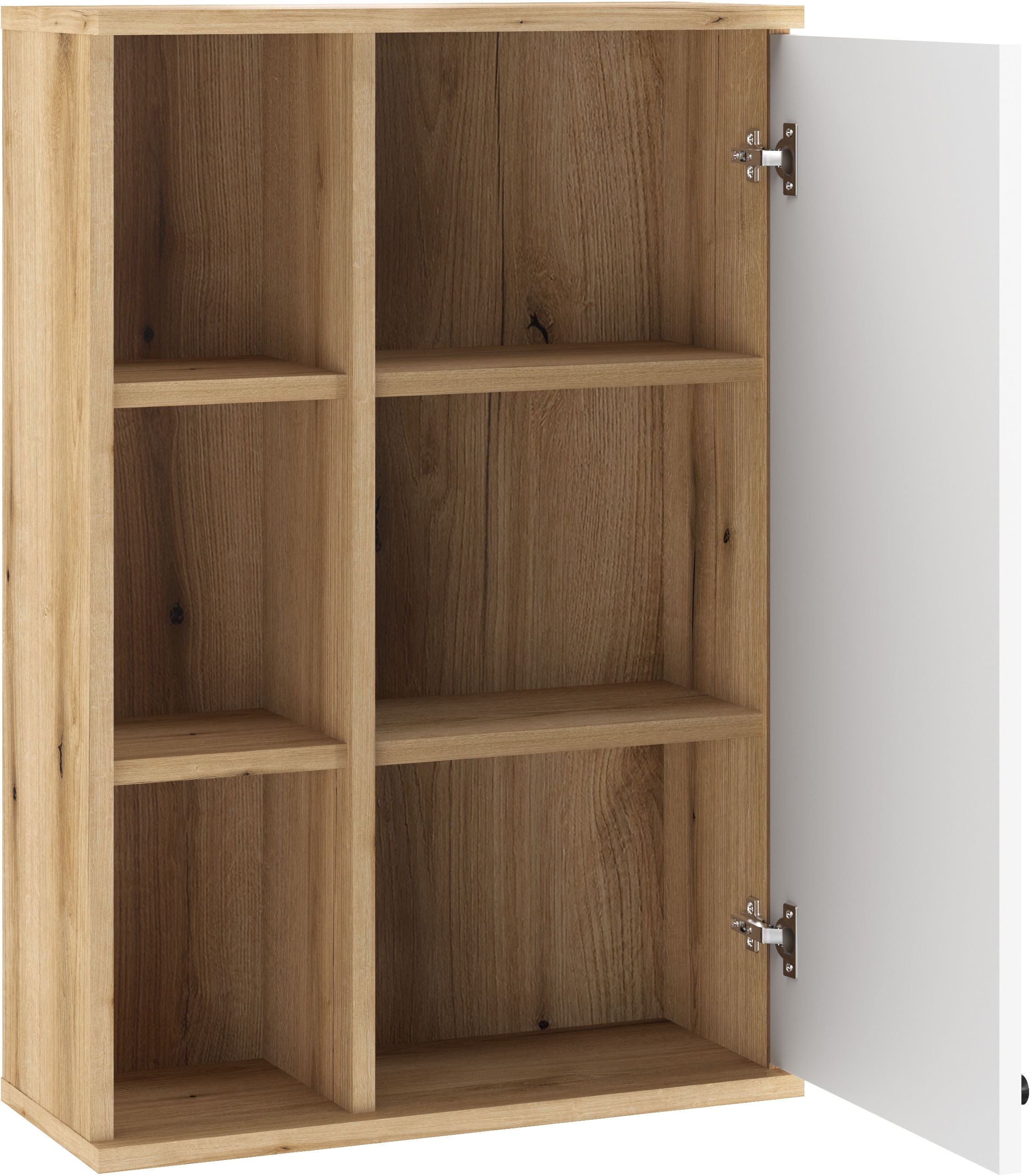 INOSIGN Hängeschrank »Oslo, Badschrank mit Knopfgriff, Wandschrank im skandinavischen Design«, in der Türfarbe Weiß oder Grau verfügbar, ausreichend Stauraum
