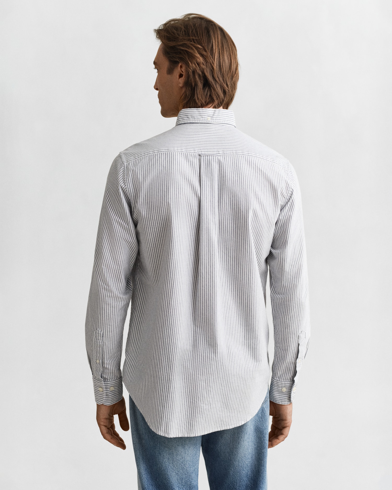 Gant Langarmhemd »Regular Fit Oxford Hemd strukturiert langlebig dicker gestreift« mit dezenter Logostickerei