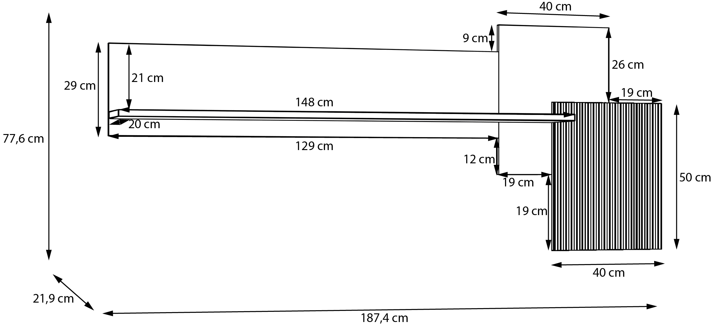 FORTE Wandboard »Oak Square«, Beleuchtung, zweifarbig, einfache Montage