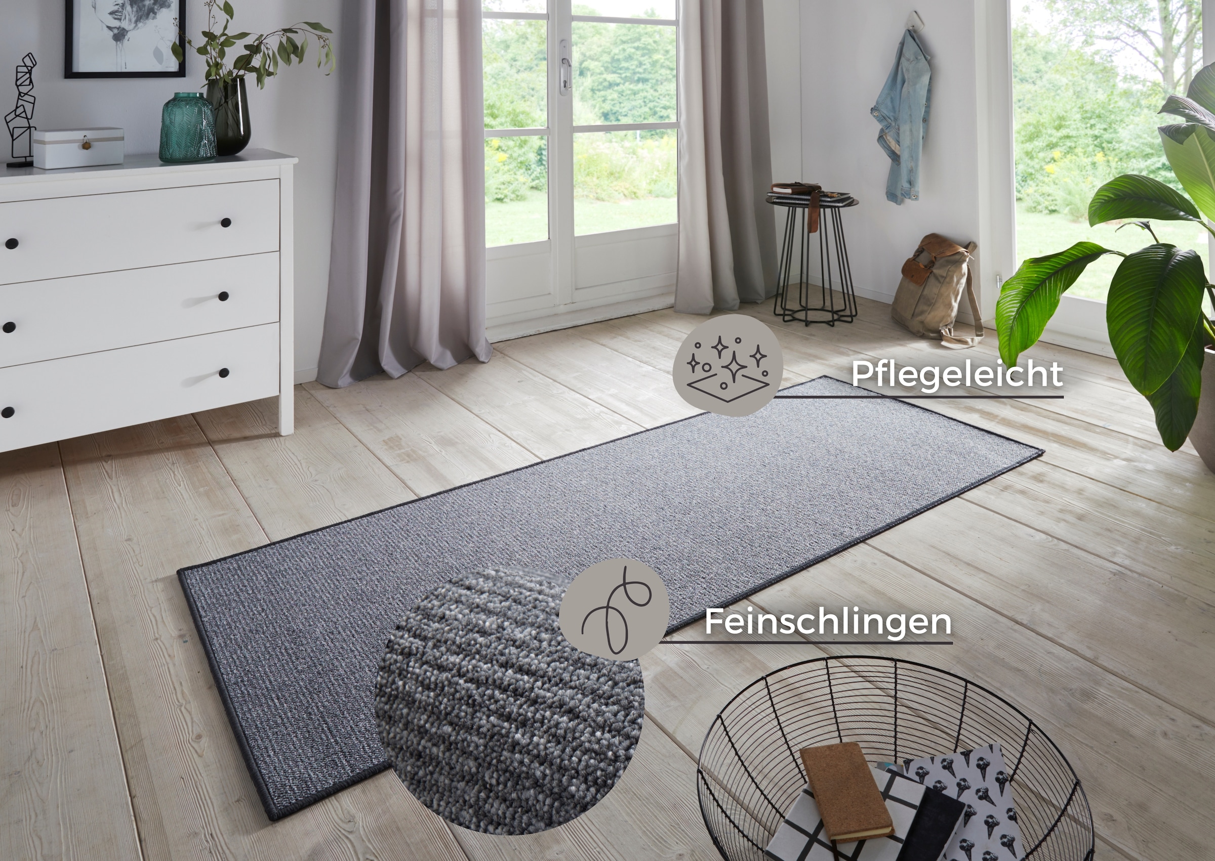 HANSE Home Läufer »Bouclé«, rechteckig, 5 mm Höhe, Rutschfest, Sisal Optik, Teppichläufer, Teppich, Küche, Flur, Schlicht