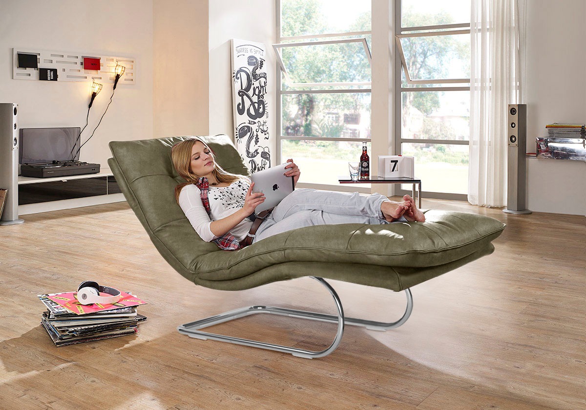 W.SCHILLIG Relaxliege »daily dreams«, in Waffelkissen-Optik, wahlweise mit Motor, Freischwingergestell