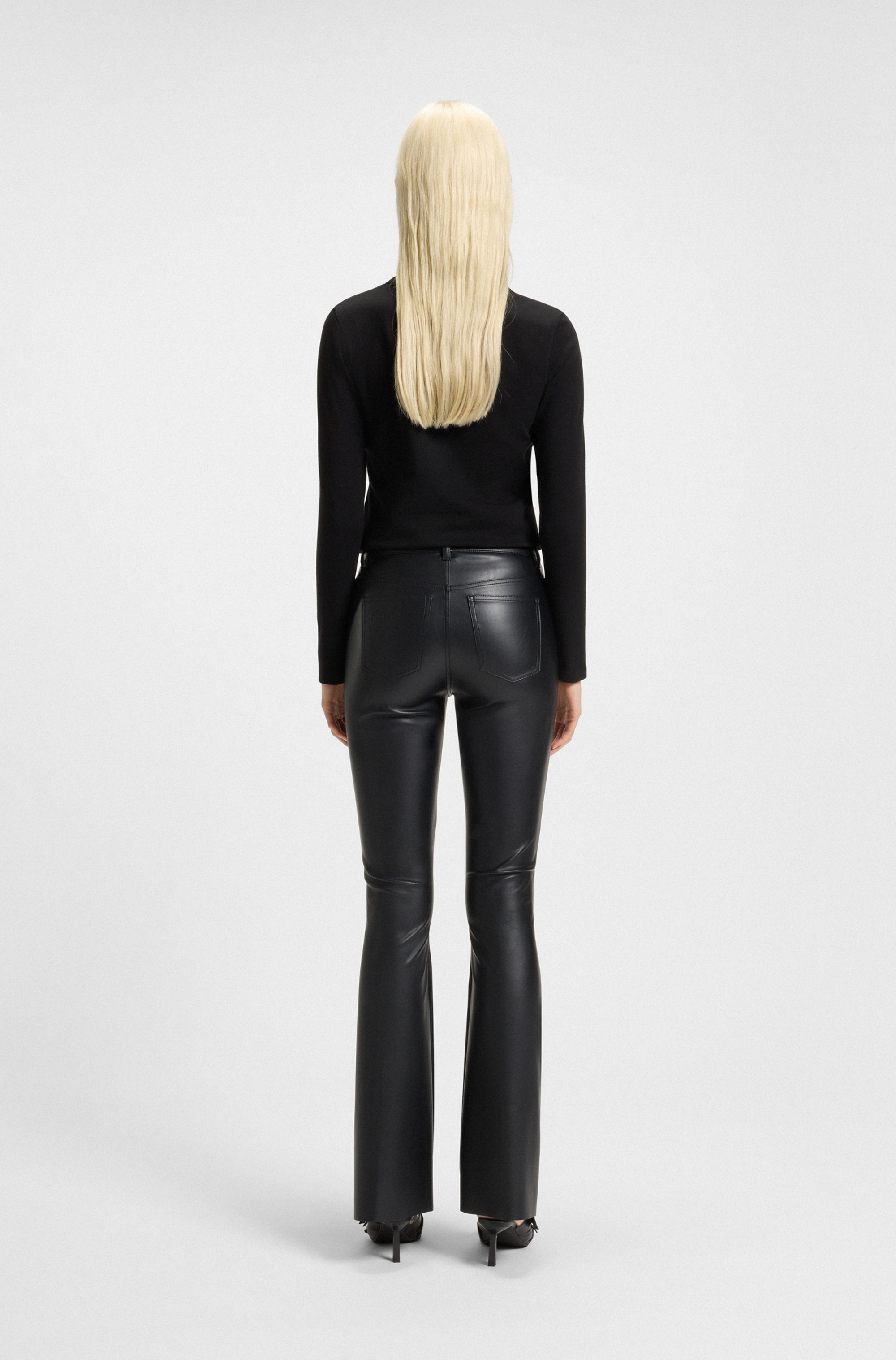 HUGO Blue Bootcuthose »Hableu«, Mid Rise, aus Kunstleder