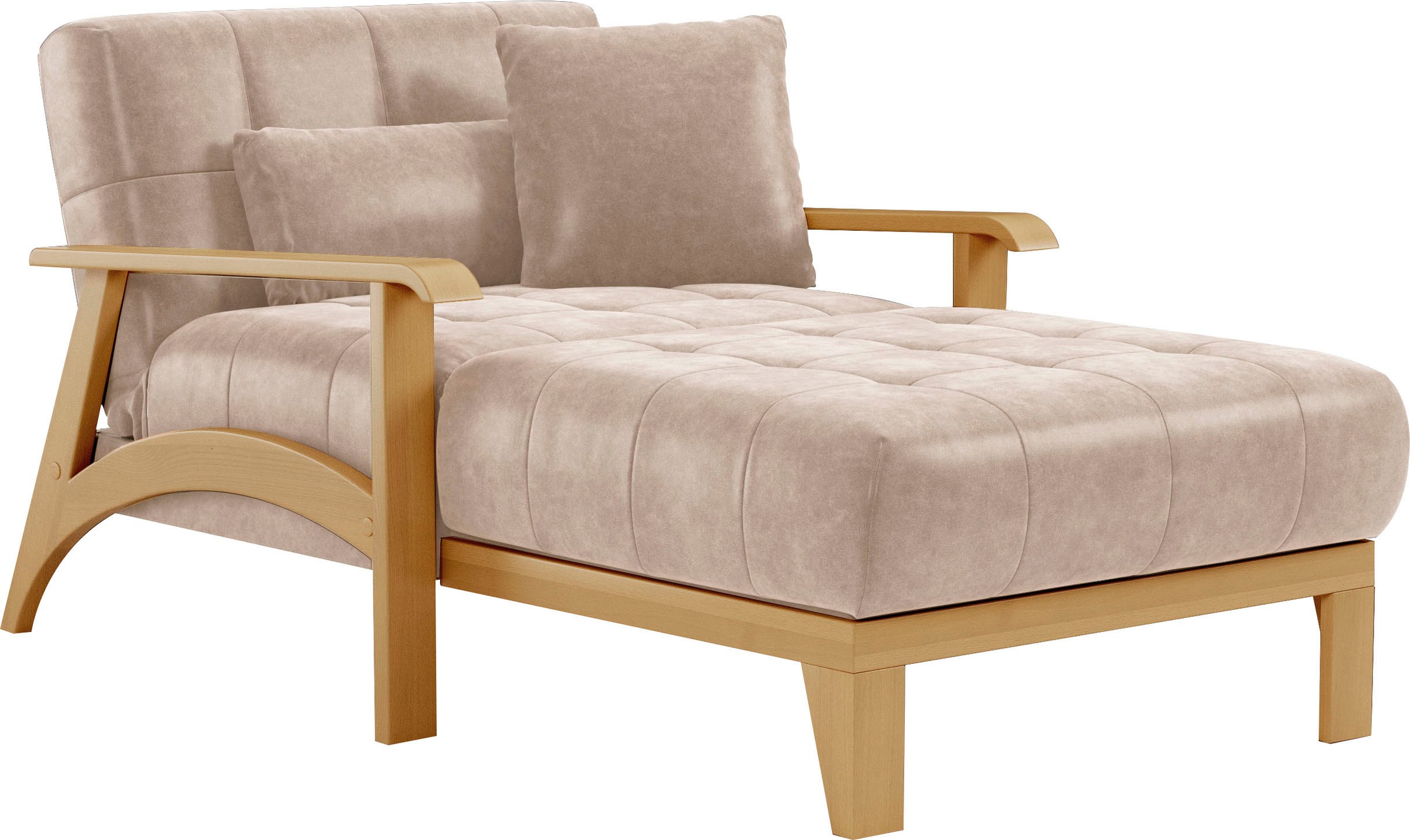 sit&more Recamiere »Billund«, Armlehnen aus eichefarbigem Buchenholz, verschiedene Bezüge und Farben