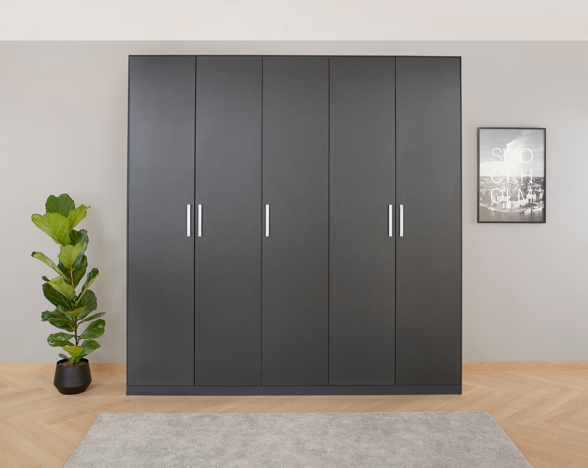 rauch Drehtürenschrank »Kleiderschrank Schrank Garderobe KOLUNA mit Dekor-Front«, inkl. 2 Innenschubladen sowie extra Einlegeböden MADE IN GERMANY