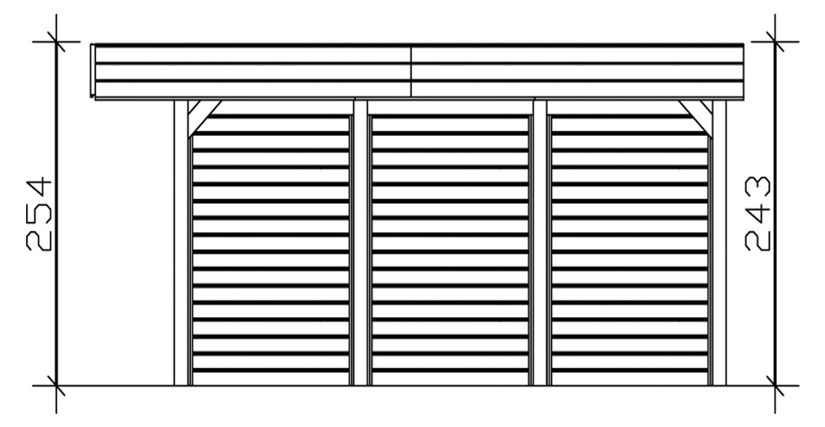 Skanholz Doppelcarport »Friesland 3«, 514 cm, braun, mit Seiten- und Rückwänden