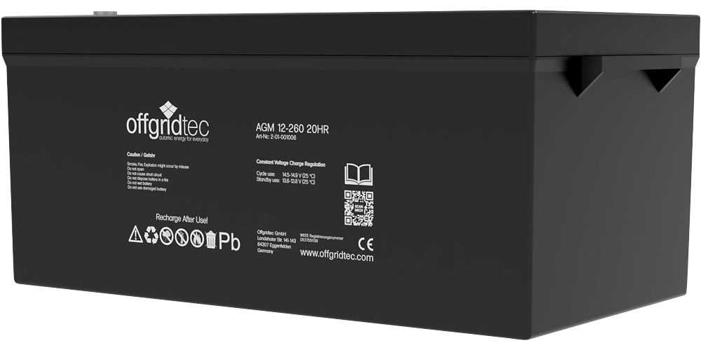 offgridtec Solarakkus »AGM Solarbatterie«, 260000 mAh, 12 V, Schraubbare M8- Terminals online kaufen