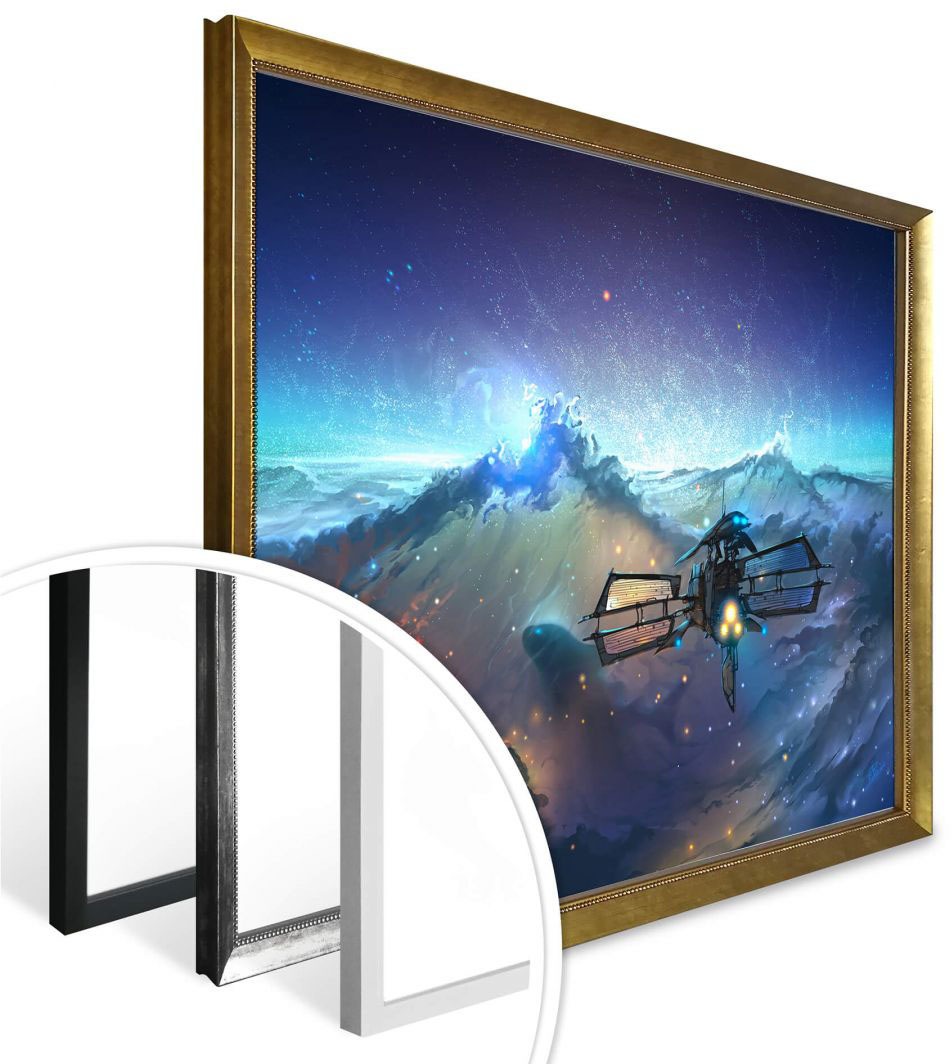 Wall-Art Poster »Surrealismus Bild Weltraum See«, Landschaft, (1 St.),  Poster, Wandbild, Bild, Wandposter auf Rechnung kaufen | Poster