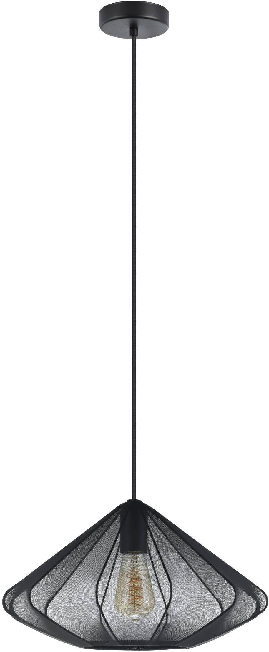 EGLO Hängeleuchte »Dolwen Hängelampe, Pendelleuchte, Esszimmerlampe Japanisch, E27, Lampe« E27 1 Stk. Hängeleuchte - H110 x Ø42,5 cm - schwarz - 1X40W exkl.