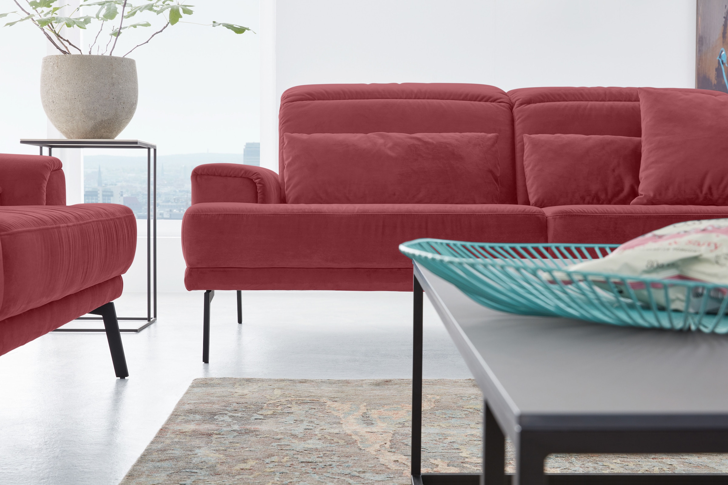 Musterring 3-Sitzer »MR 4580«, inkl. Kopf- und Sitztiefenverstellung, Fuß schwarz, B228 x T103 cm