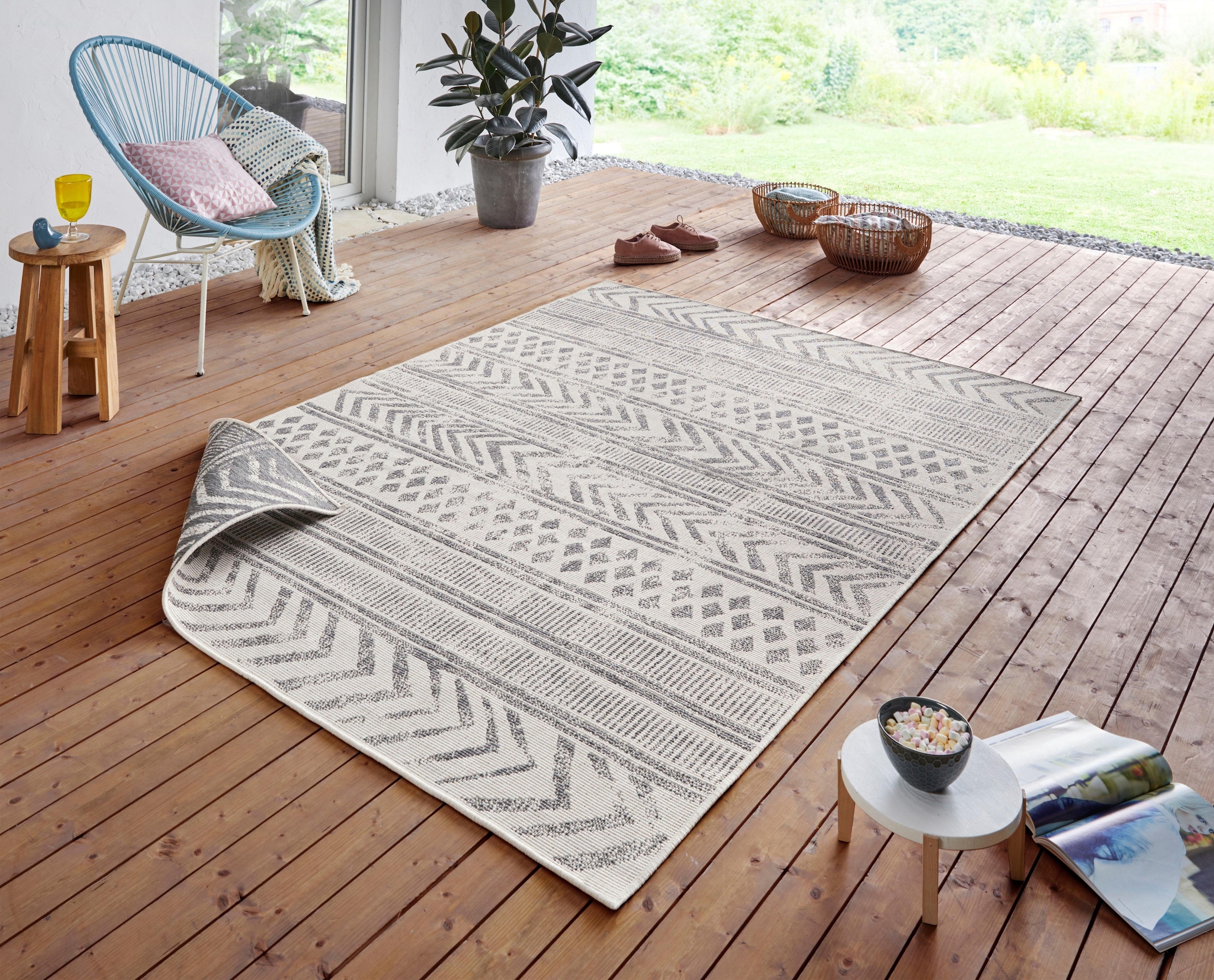 NORTHRUGS Outdoor, Wendeteppich«, Wetterfest, »BIRI rechteckig, Wasserfest, und Wohnzimmer, In-& bequem bestellen Balkon, Teppich schnell Garten, Boho