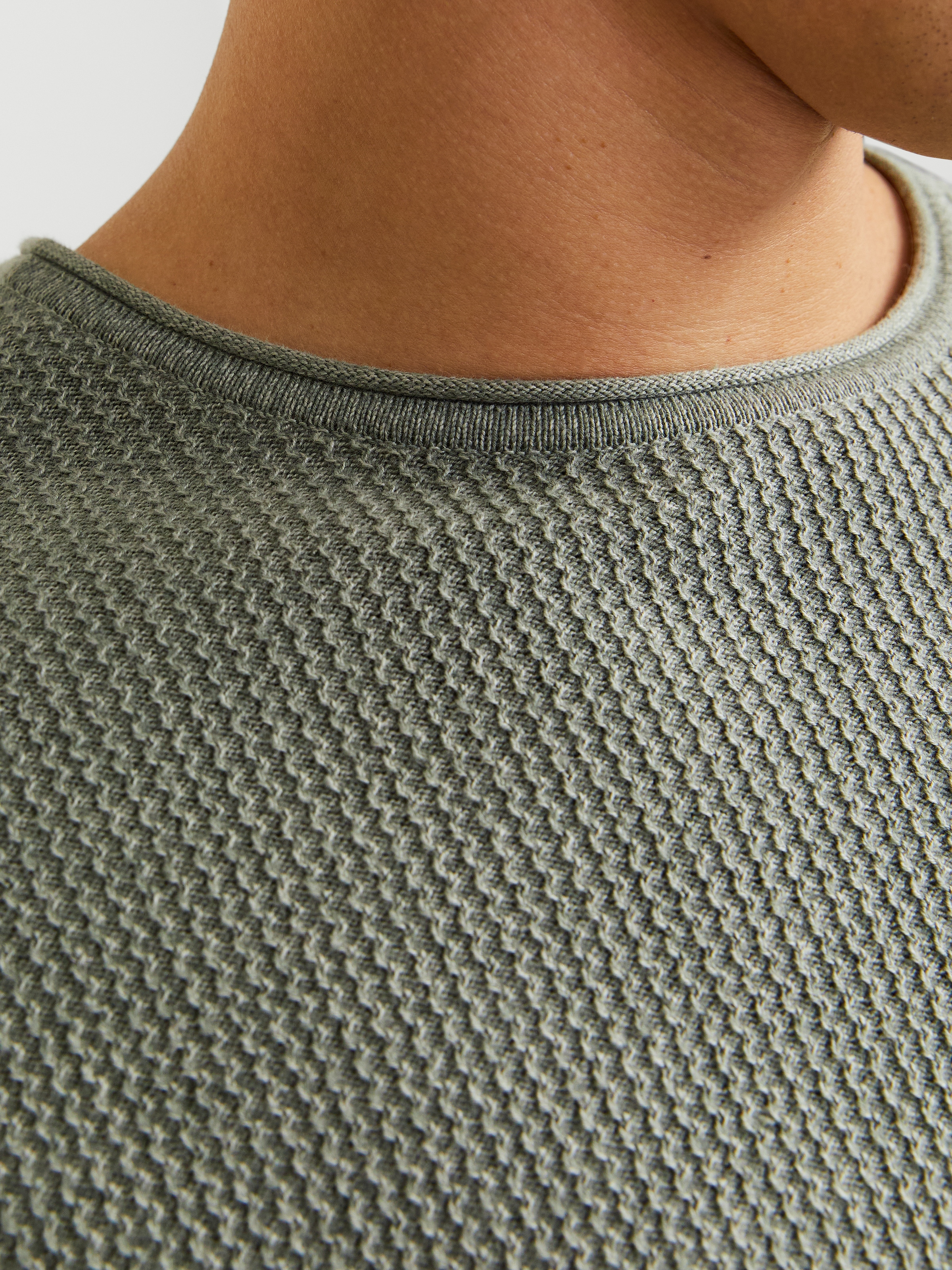 Jack & Jones Rundhalspullover »JJECOOPER KNIT CREW NECK NOOS«, in Strick Optik