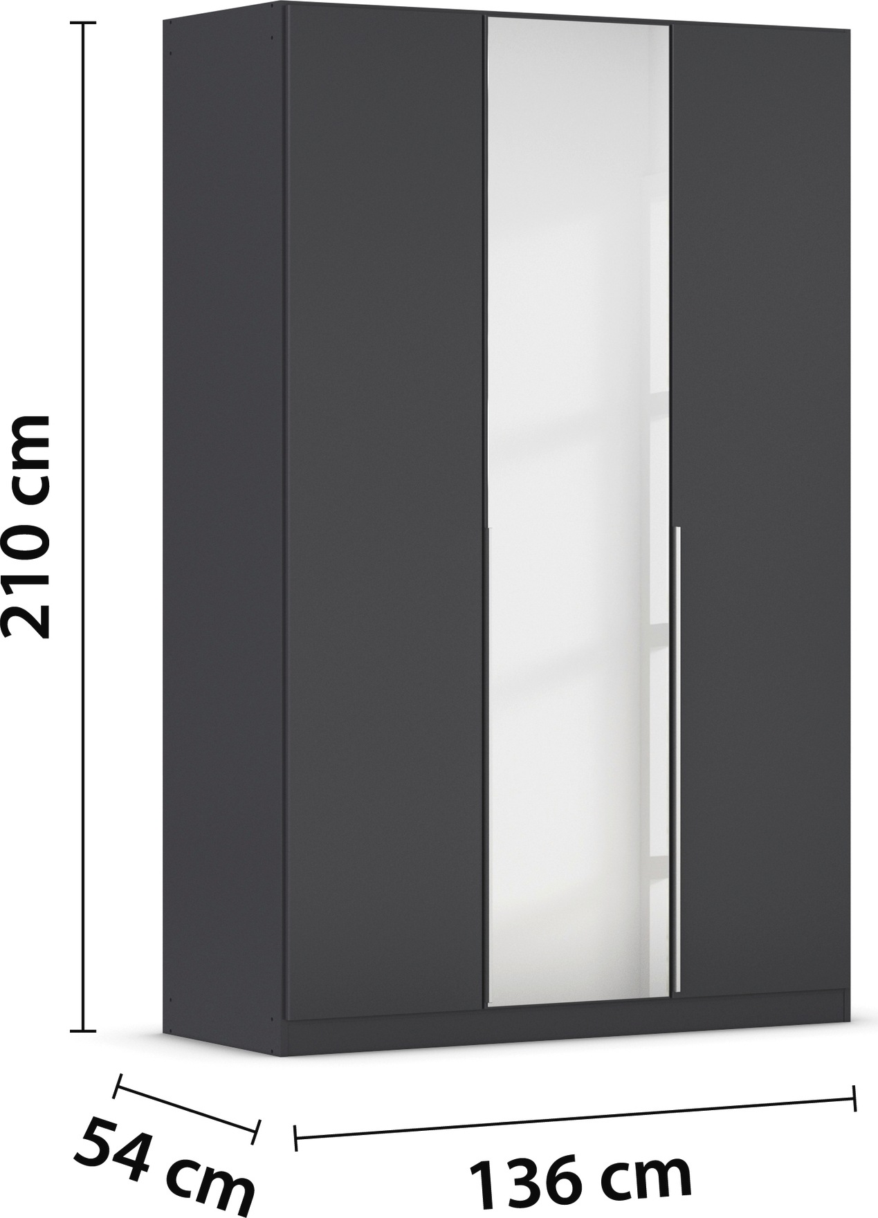 rauch Drehtürenschrank »Kleiderschrank Schrank Garderobe AGORDO mit Dekor- oder Hochglanzfront«, (in zwei Griff-Farben), durchdachte Innenausstattung, in 6 Breiten und 2 Höhen MADE IN GERMANY