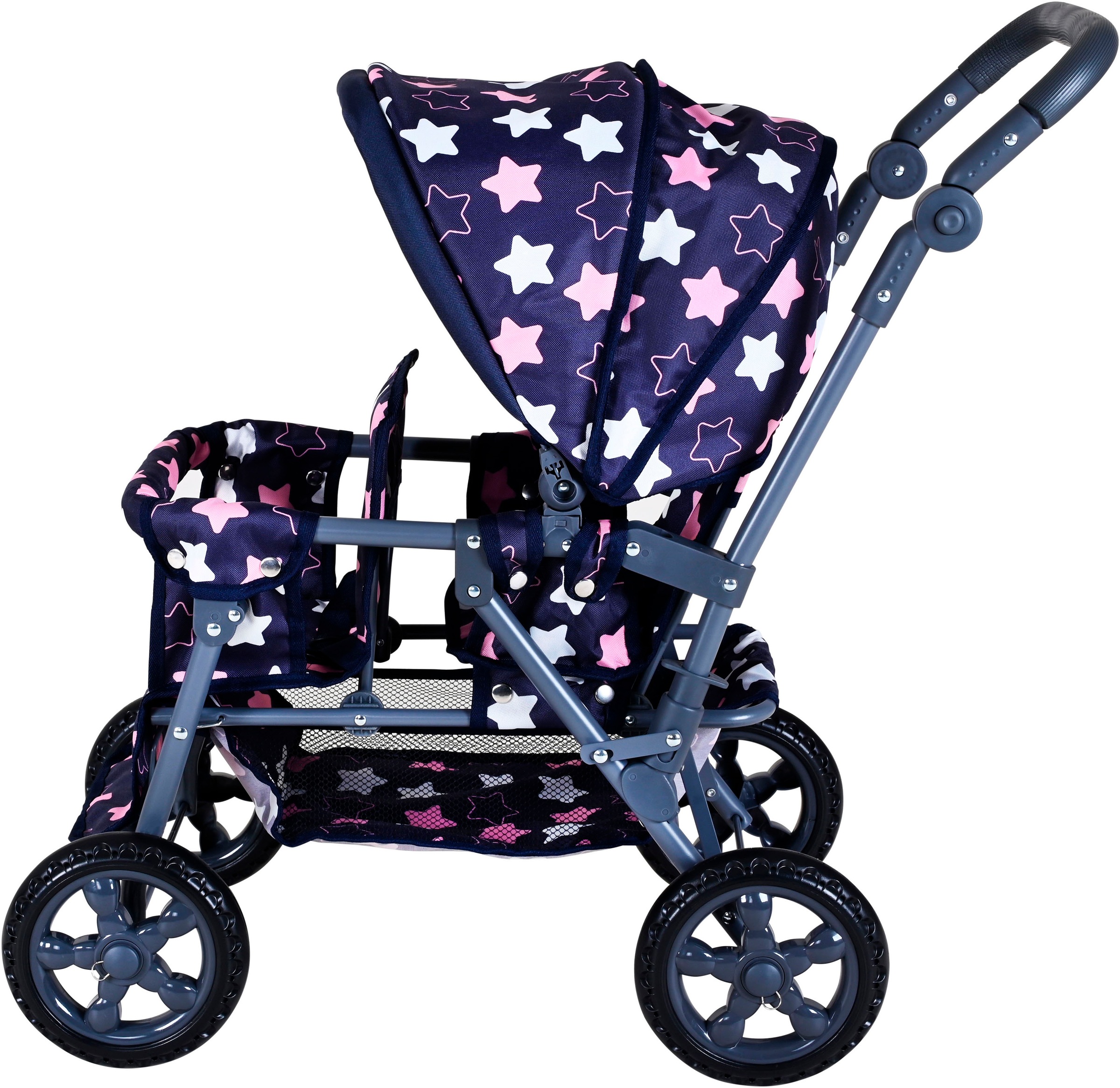 Knorrtoys® Zwillingspuppenwagen »Big Twin - star blue pink«