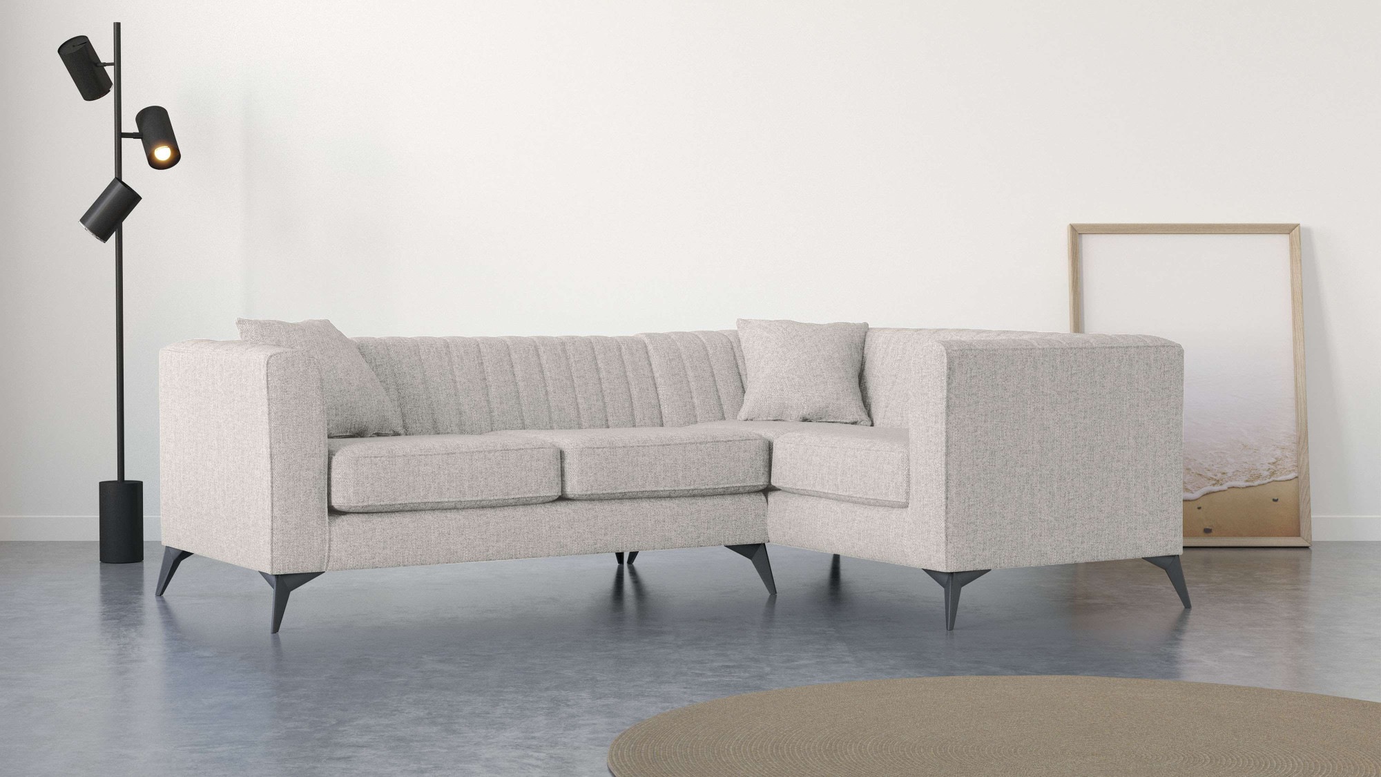 Places of Style Ecksofa »MATTHEW L-Form ideal für kleine Räume, Maße B/T/H: günstig online kaufen