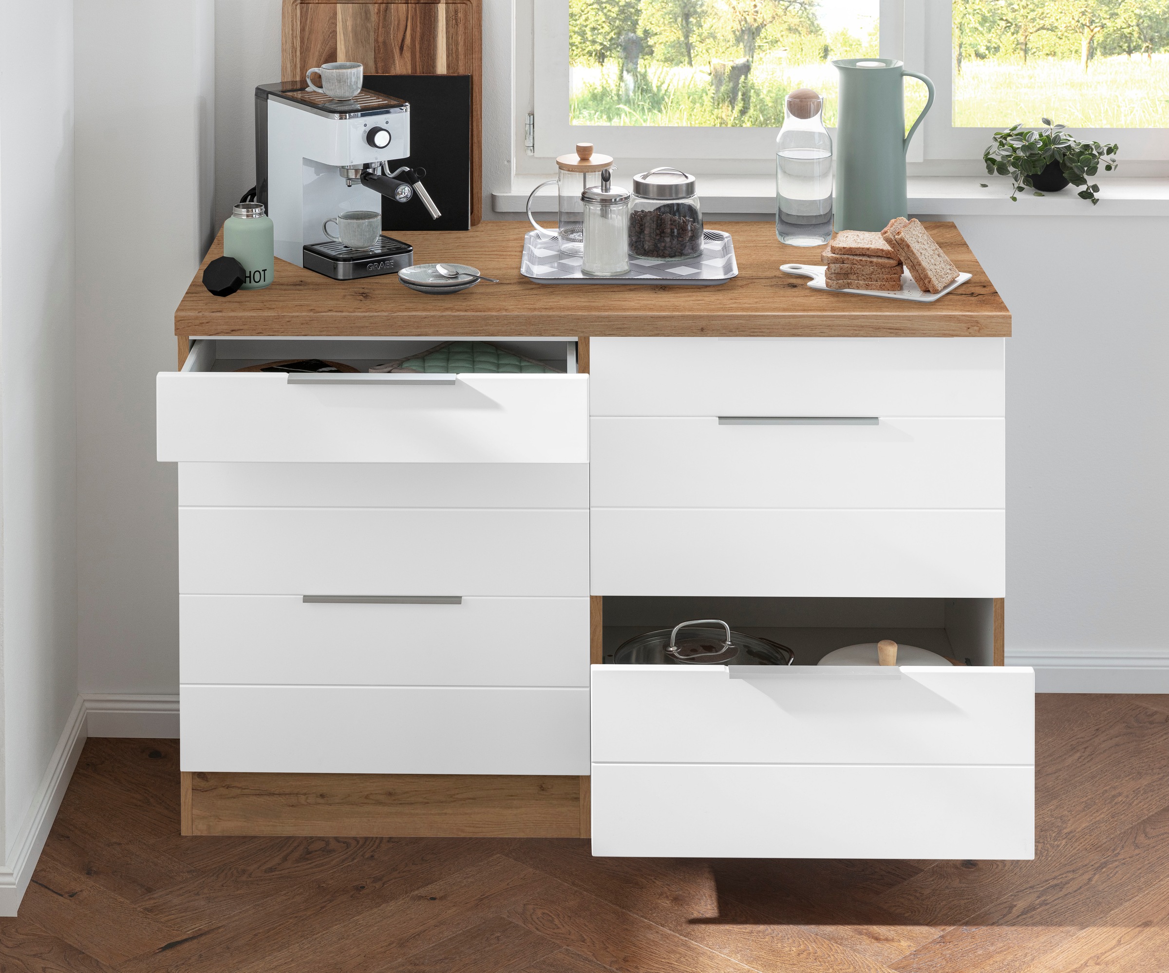KOCHSTATION Unterschrank "KS-Luhe", 120 cm breit, für viel Stauraum, MDF-Fr günstig online kaufen