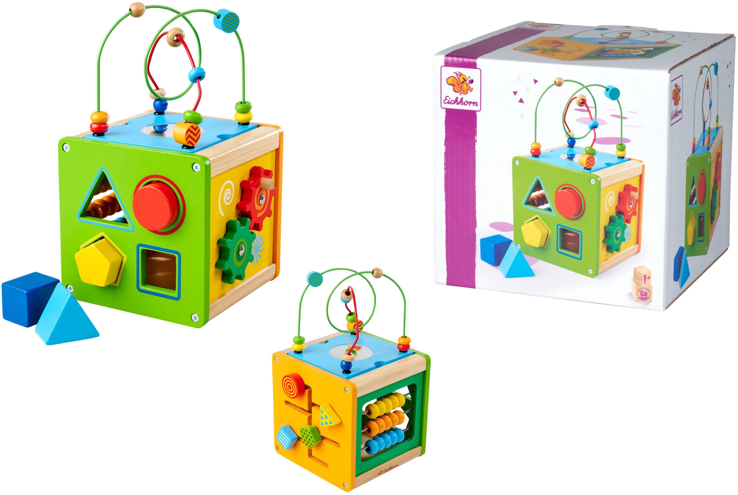 Eichhorn Motorikwürfel »Kleiner Spiel- und Lernwürfel« mit abnehmbarer Motorikschleife