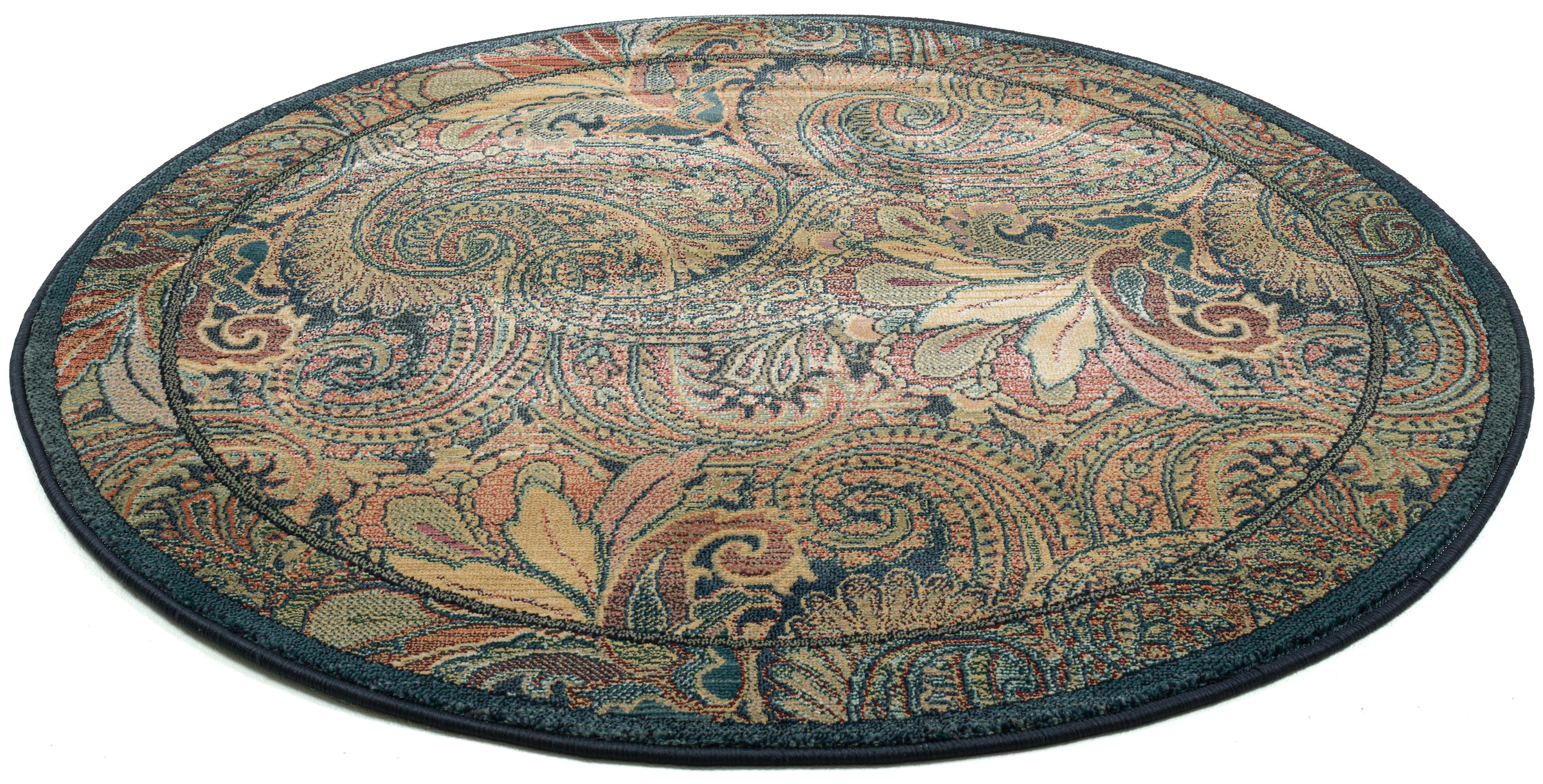 THEKO Teppich »Gabiro 739«, rund, 10 mm Höhe, Kurzflor, Ornamente, ideal im Wohnzimmer & Schlafzimmer