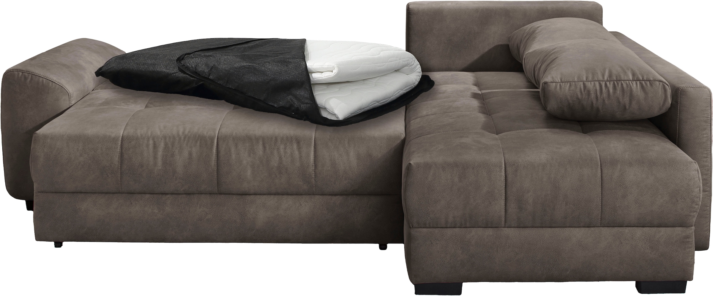 Jockenhöfer Gruppe Ecksofa »Amalfi, L-Form, B: 270 cm, Liegefl. 146x224 cm, Dauerschlafsofa« Tonnentaschen-Federkern, Topper, Bettkasten & Kissen