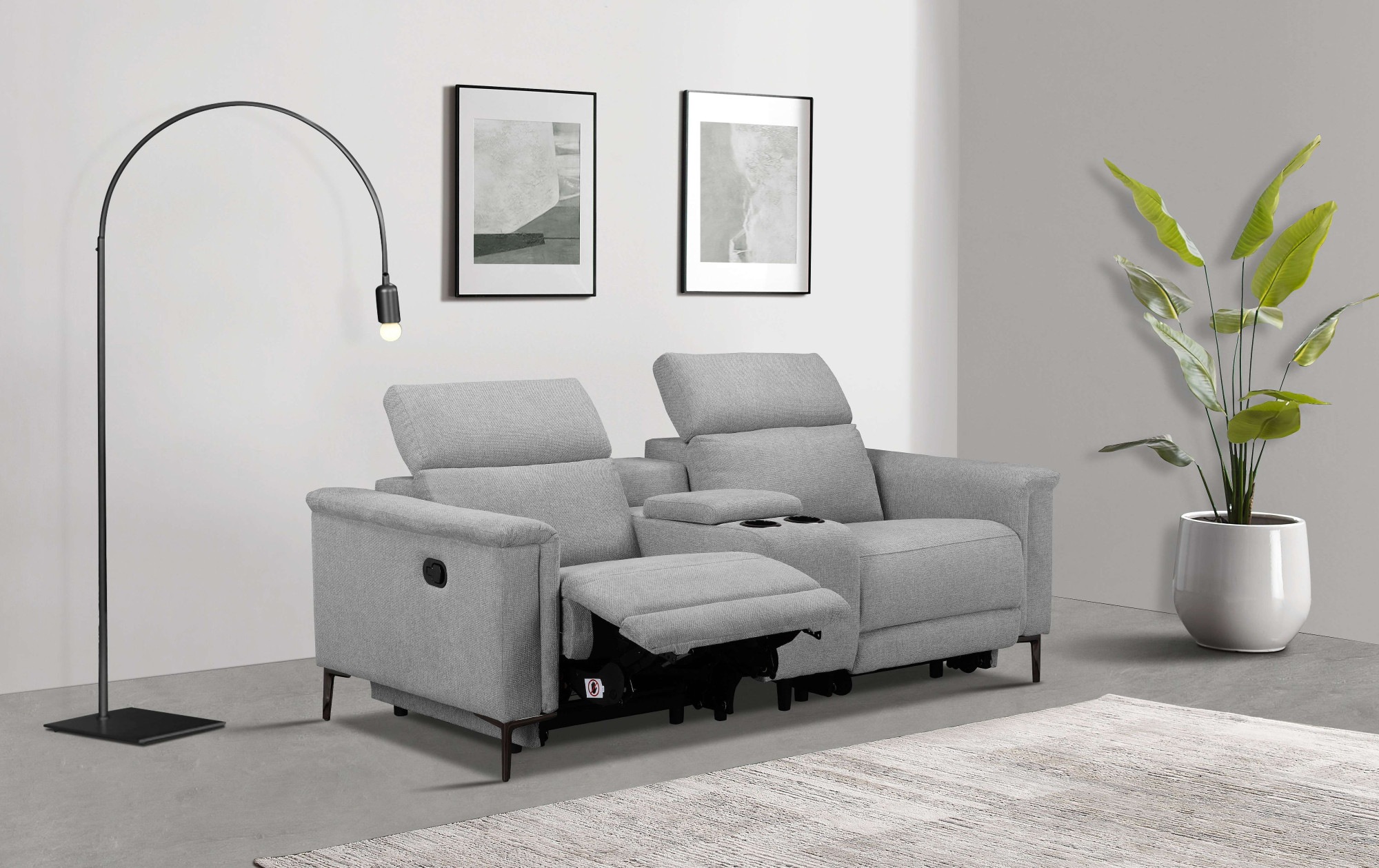 Places of Style 2-Sitzer »Lund, 2er-Kinosofa, TV-Sessel, Multimedia-Sofa, U günstig online kaufen