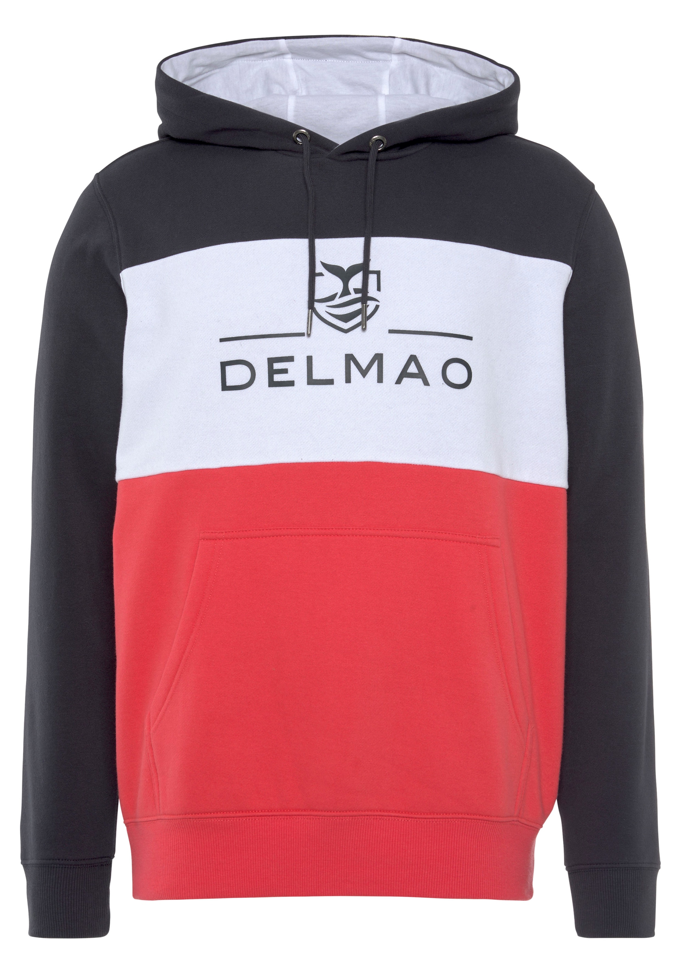 DELMAO Kapuzensweatshirt , Langarm,  lockere Passform,  Colourblocking-Optik,  mit Kapuze
