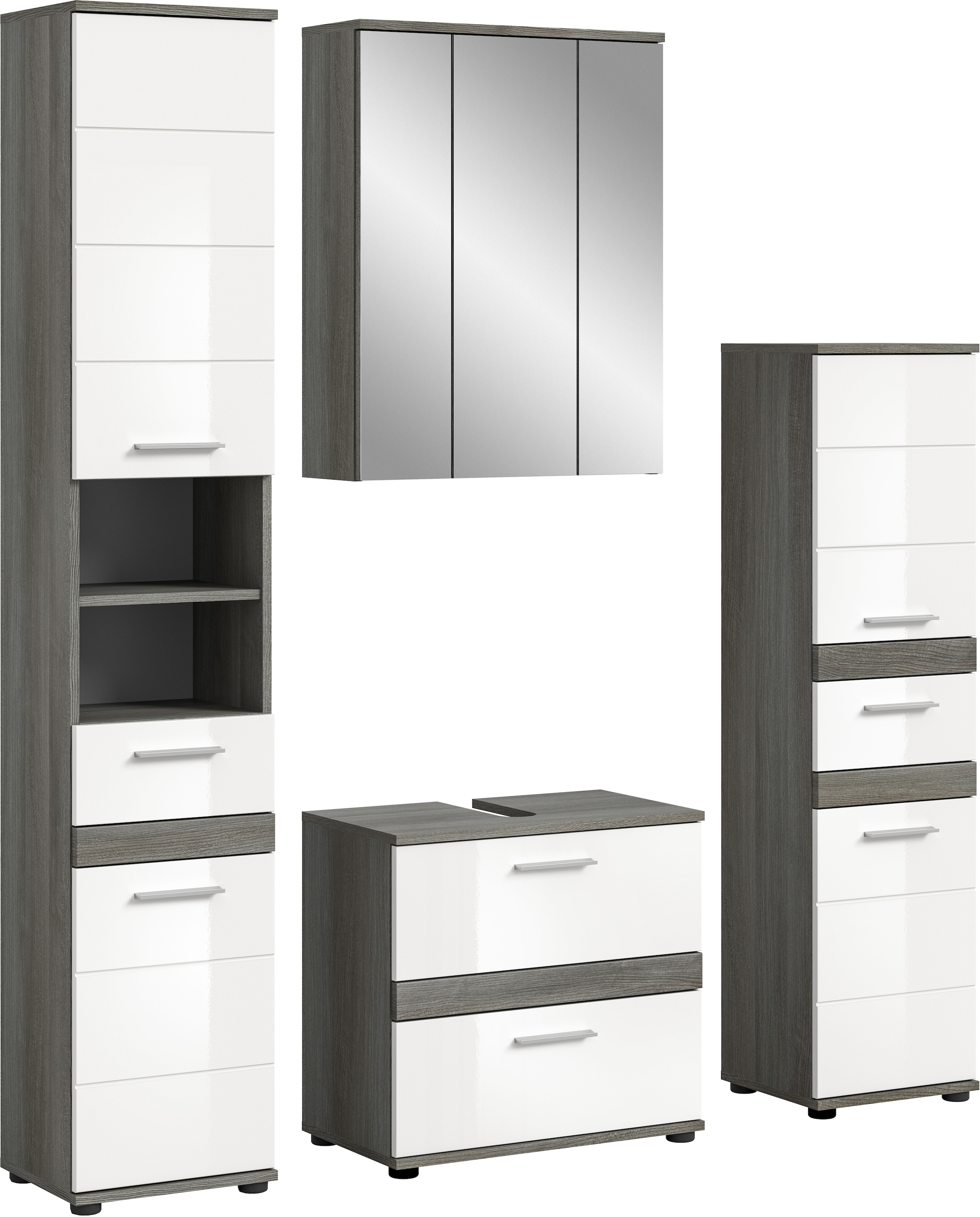 welltime Badmöbel-Set »LUCCA, 4-teilig, TOPSELLER!, MDF Hochglanzfront, bes günstig online kaufen